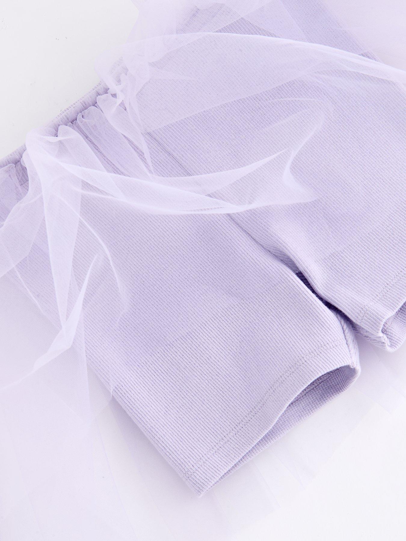 Image 5 of 6 of The Very Collection Girls Ballerina 3D T-shirt And Tulle Skort - Lilac