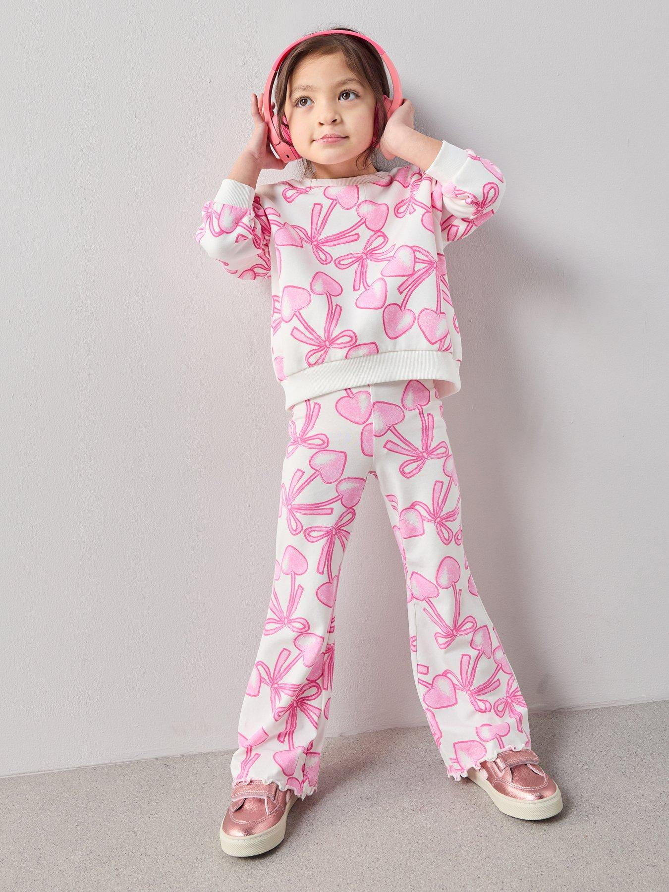 Image 3 of 7 of The Very Collection Girls Cotton Rich Jersey Leggings - Cherry Heart Print