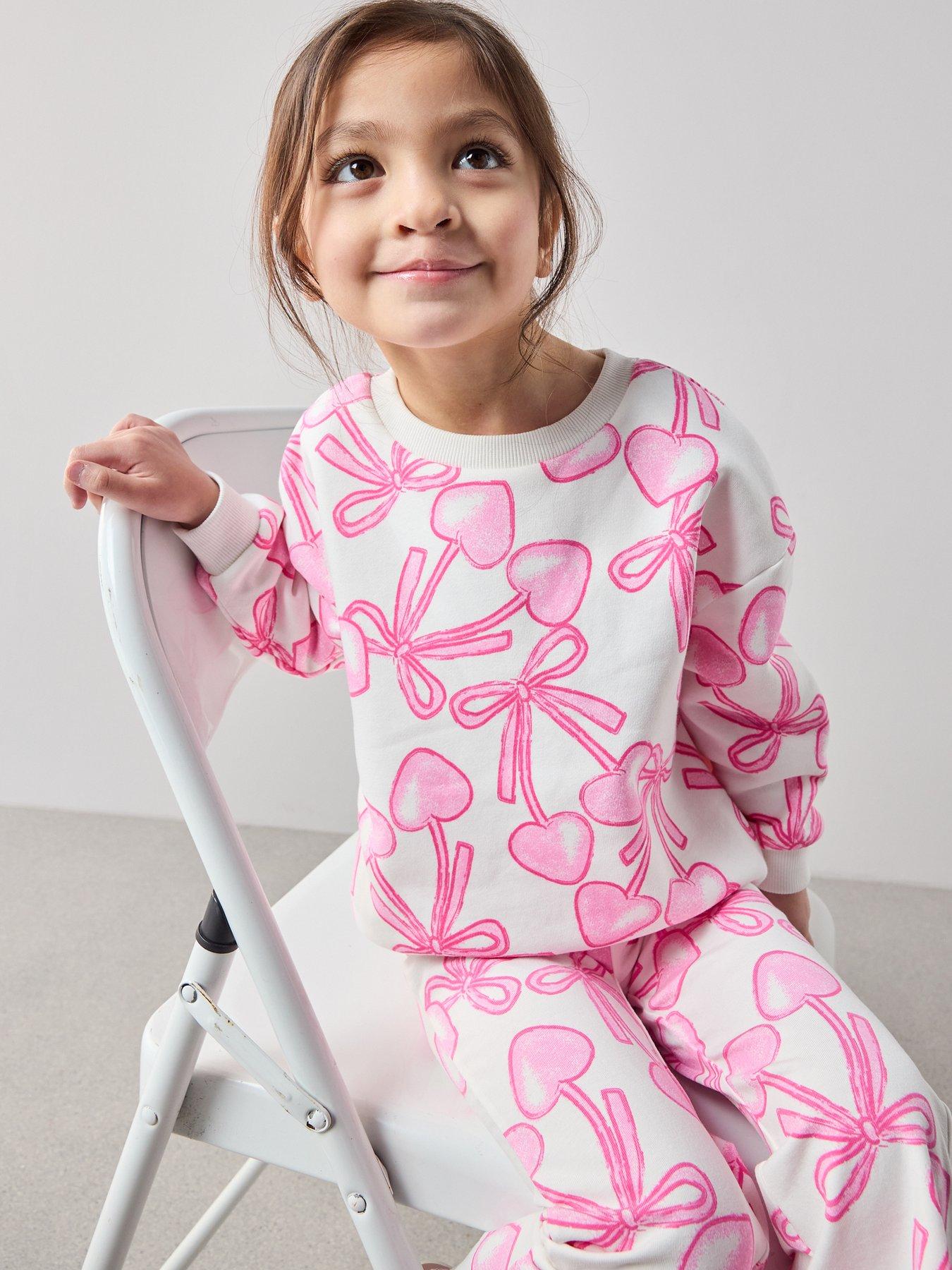 Image 4 of 7 of The Very Collection Girls Cotton Rich Jersey Leggings - Cherry Heart Print