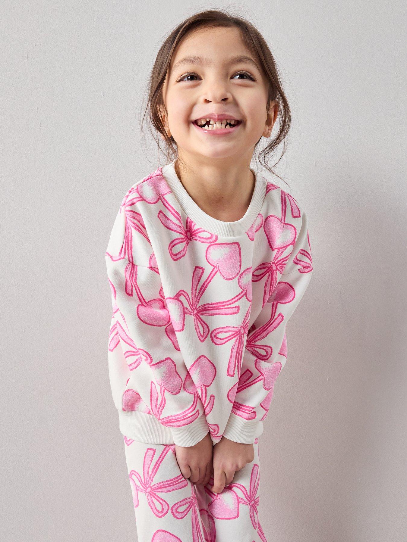 Image 5 of 7 of The Very Collection Girls Cotton Rich Jersey Leggings - Cherry Heart Print