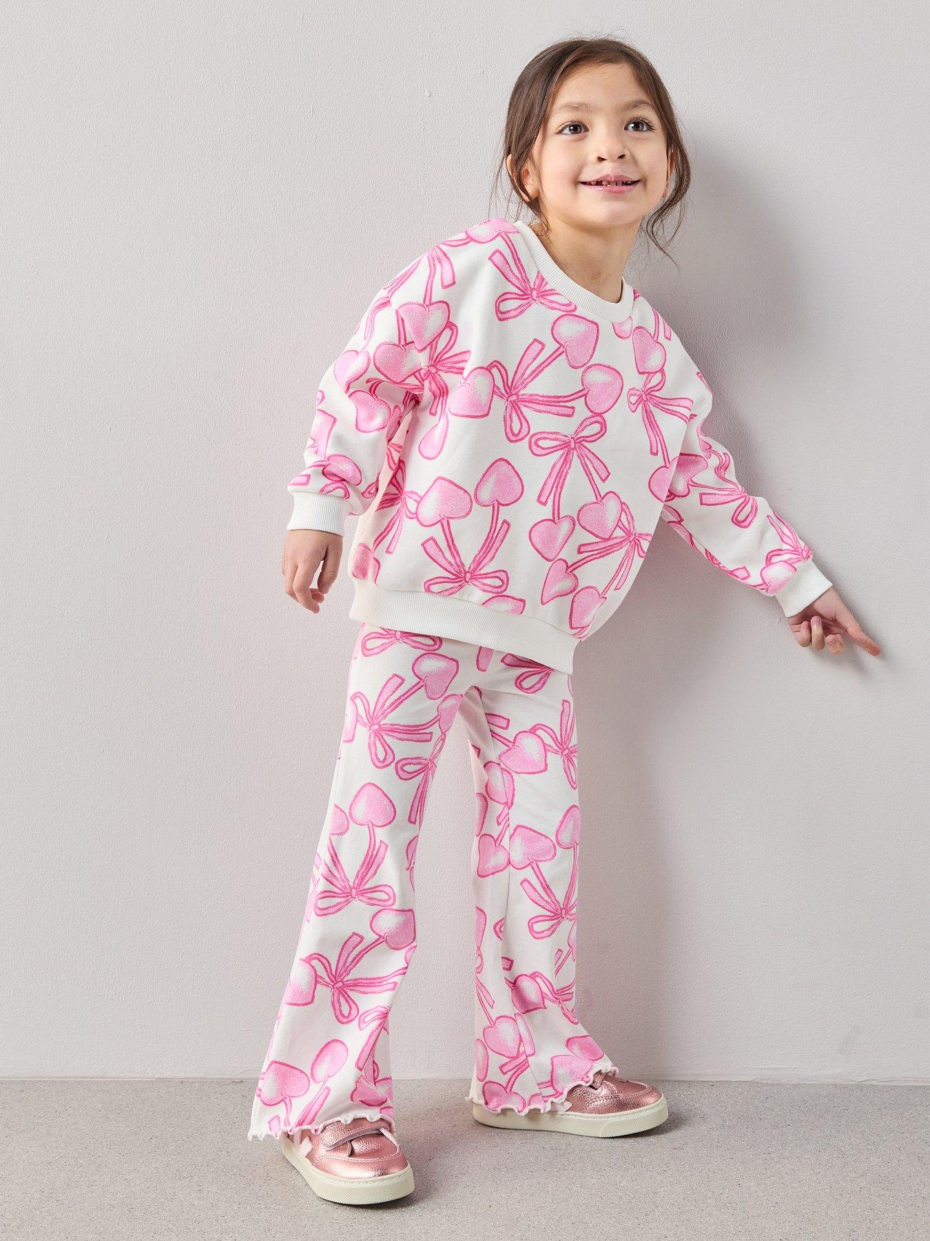 Image 6 of 7 of The Very Collection Girls Cotton Rich Jersey Leggings - Cherry Heart Print