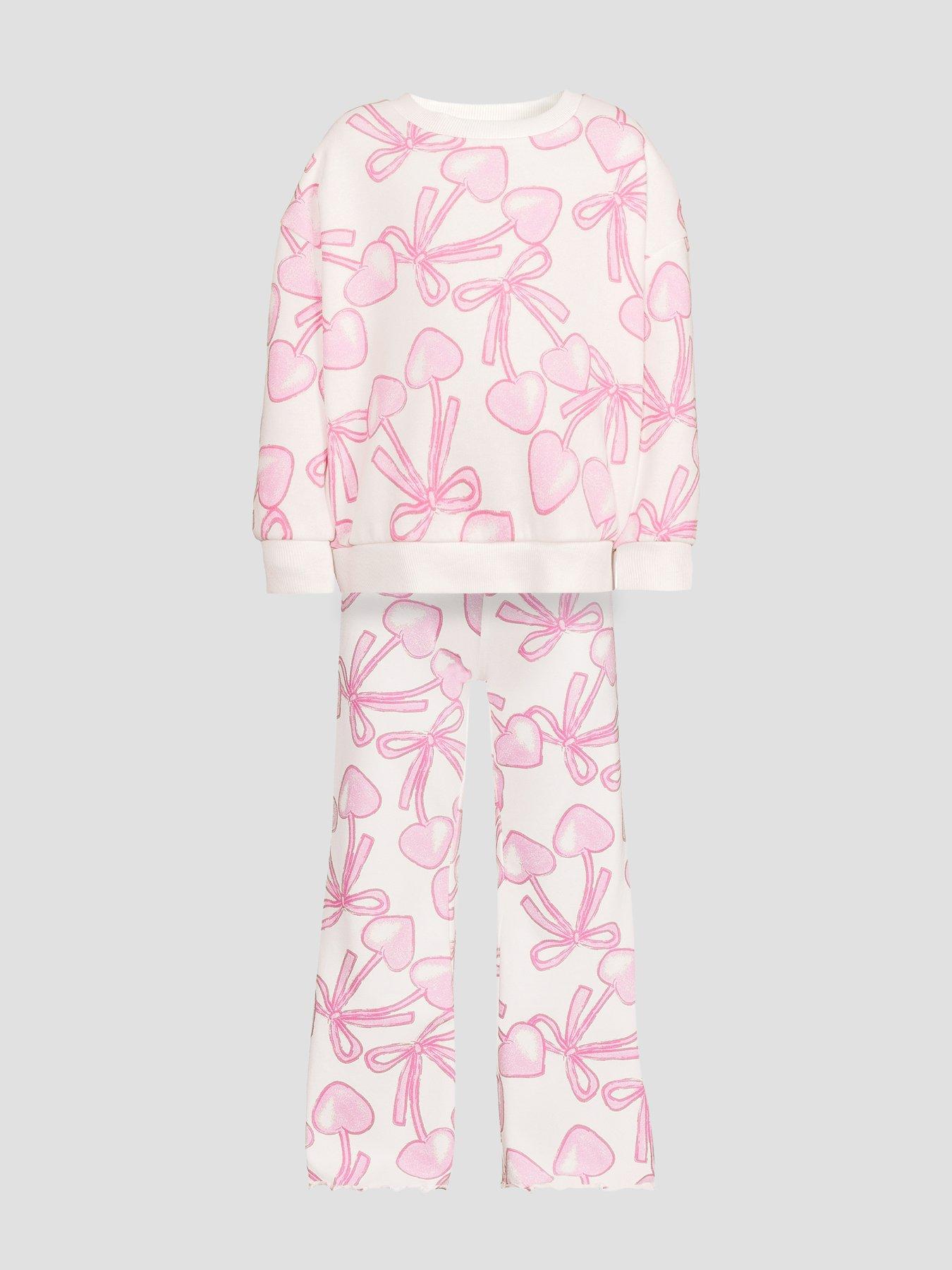 Image 7 of 7 of The Very Collection Girls Cotton Rich Jersey Leggings - Cherry Heart Print