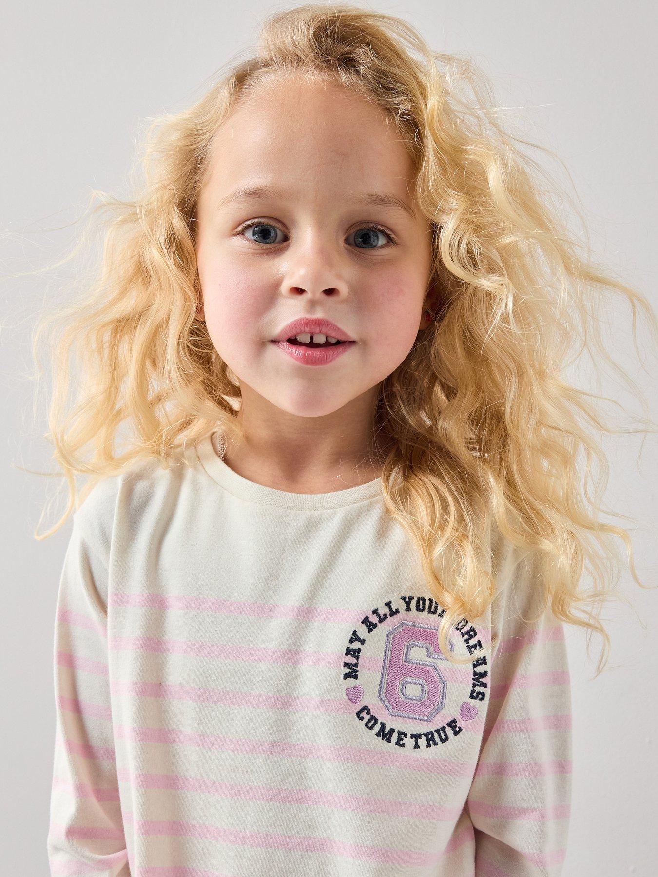 The Very Collection Girls Stripe Long Sleeve T-Shirt - Print