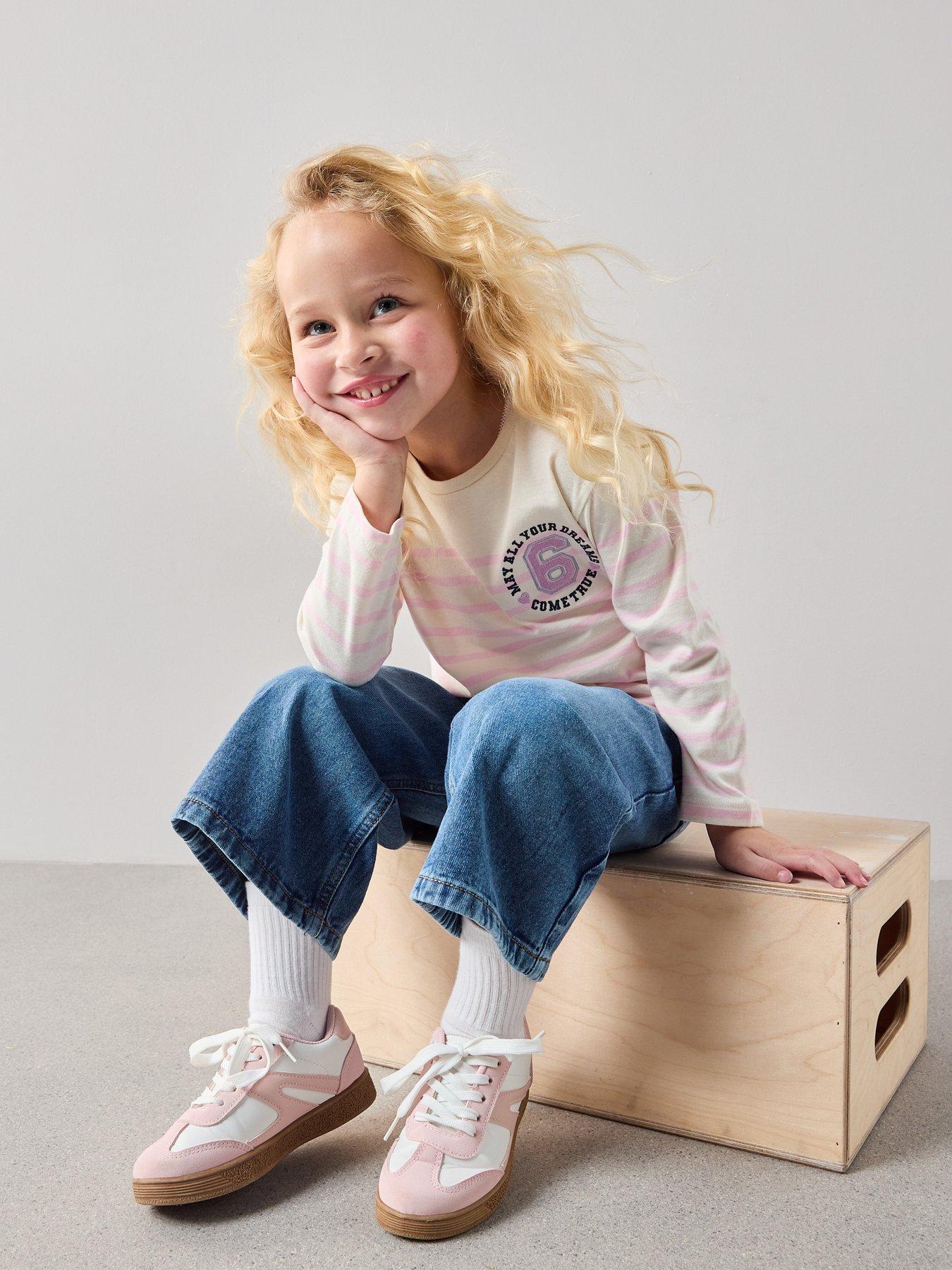 Image 3 of 7 of The Very Collection Girls Stripe Long Sleeve T-Shirt - Print
