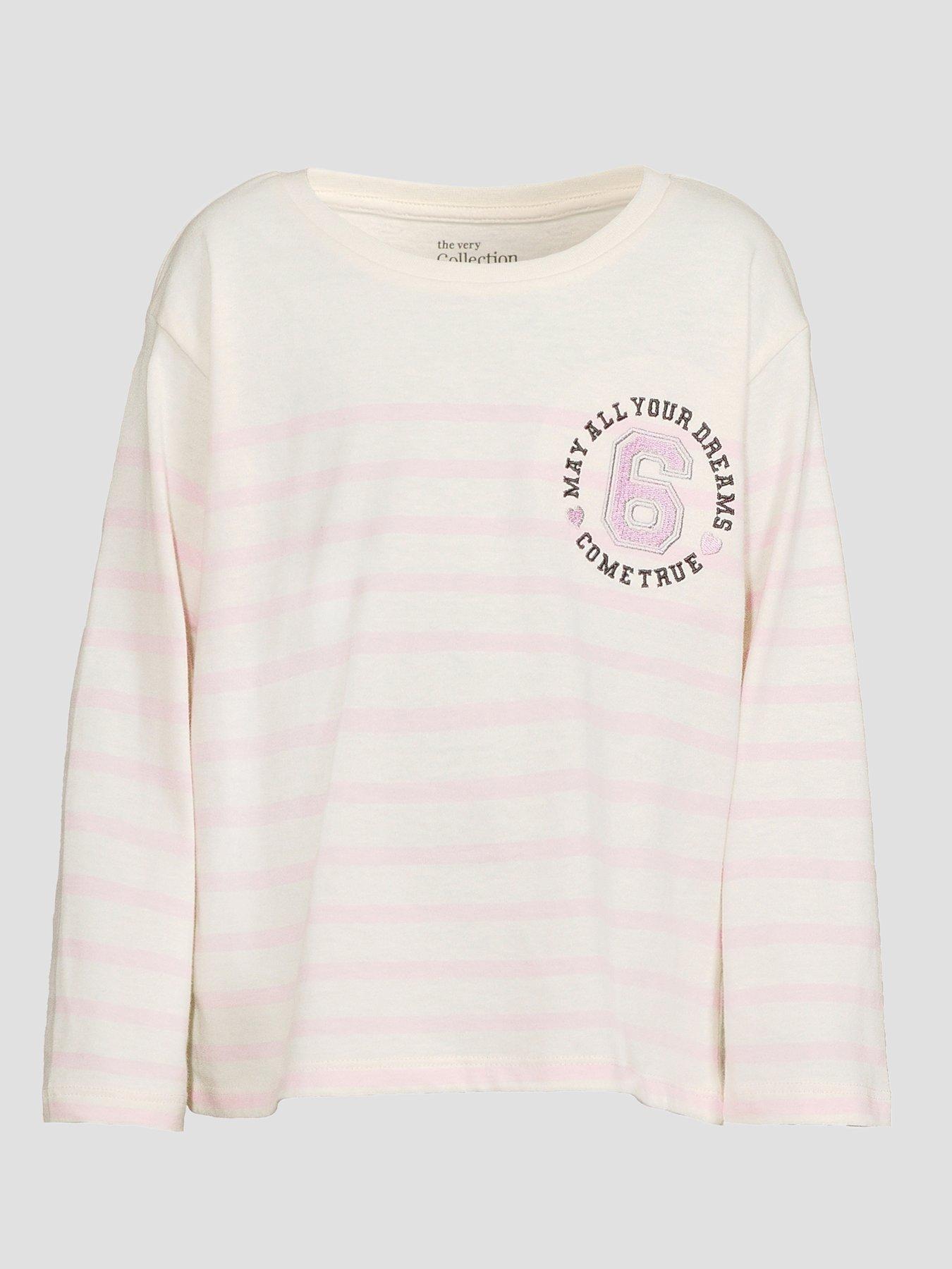 Image 7 of 7 of The Very Collection Girls Stripe Long Sleeve T-Shirt - Print