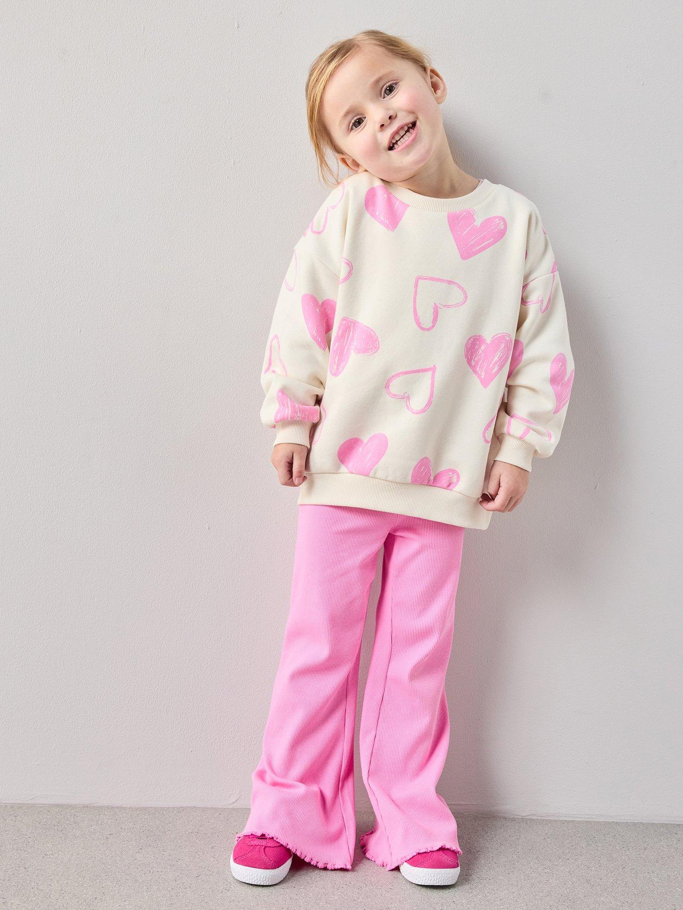 The Very Collection Girls Sweatshirt And Flare Legging Set - Pink