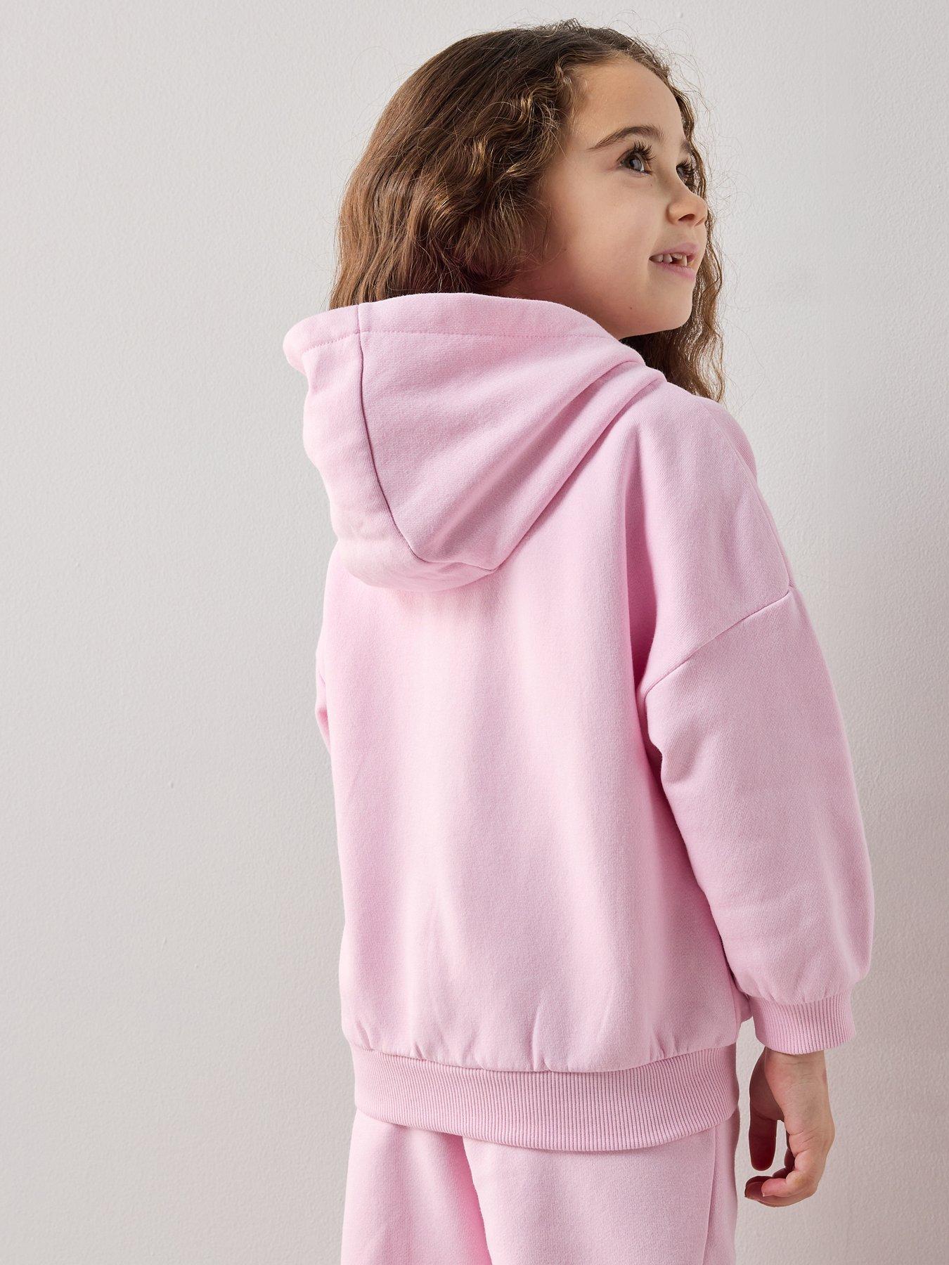 Image 2 of 7 of The Very Collection Girls Cotton Rich Zip Up Hoody Co-ord -&nbsp;Pink