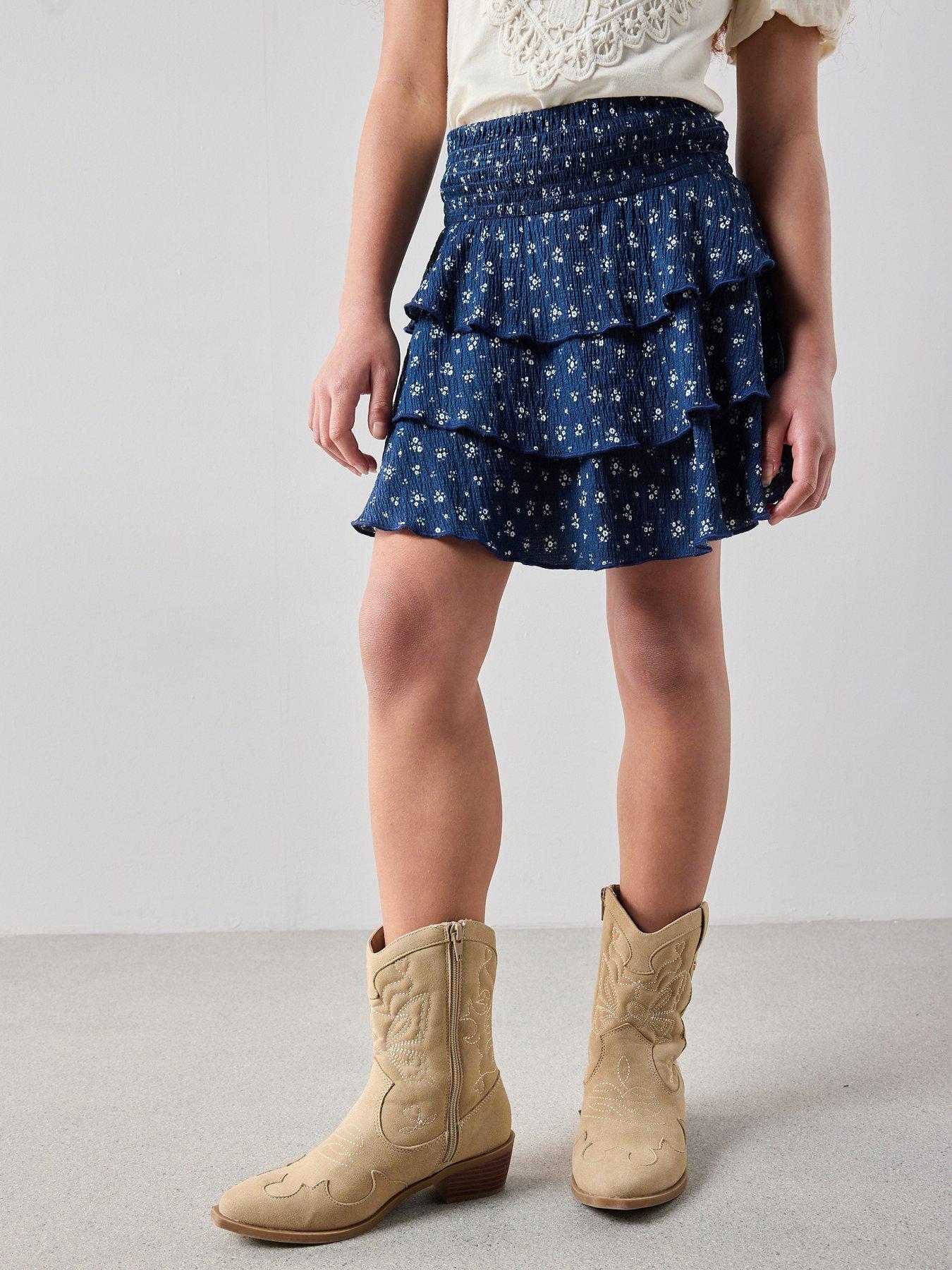 Image 1 of 5 of The Very Collection Girls Tiered Floral Skirt