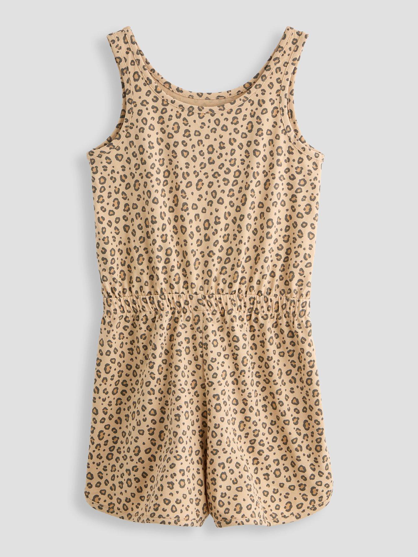 Image 2 of 5 of The Very Collection Girls 2 Pack Jersey Animal Print Playsuit - Multi