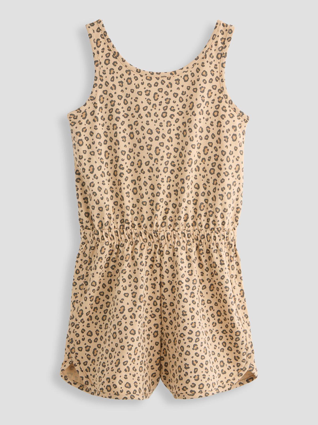 Image 3 of 5 of The Very Collection Girls 2 Pack Jersey Animal Print Playsuit - Multi