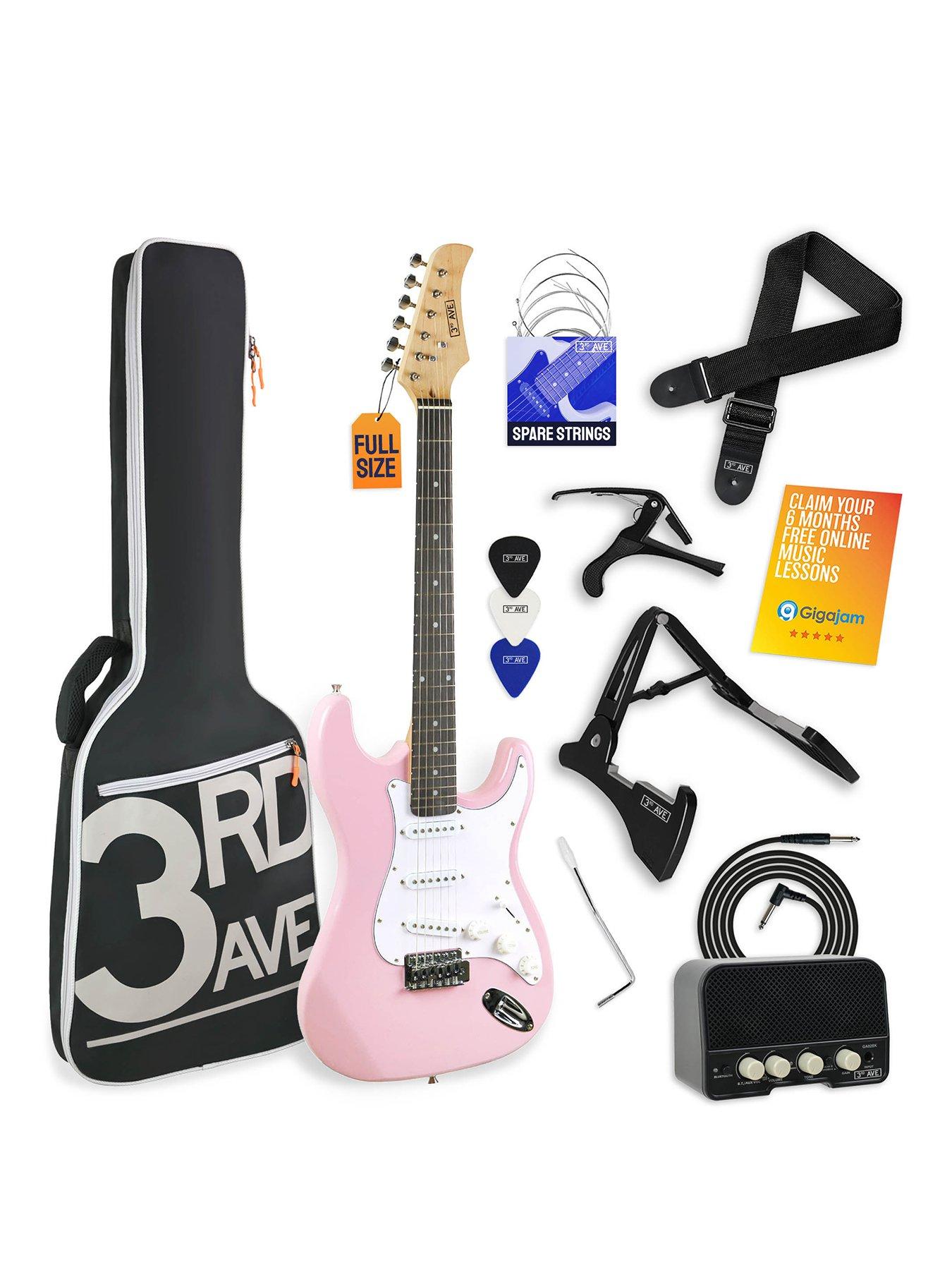 3rd Avenue Full Size 4/4 Electric Guitar Pack with Amp - Pastel Pink