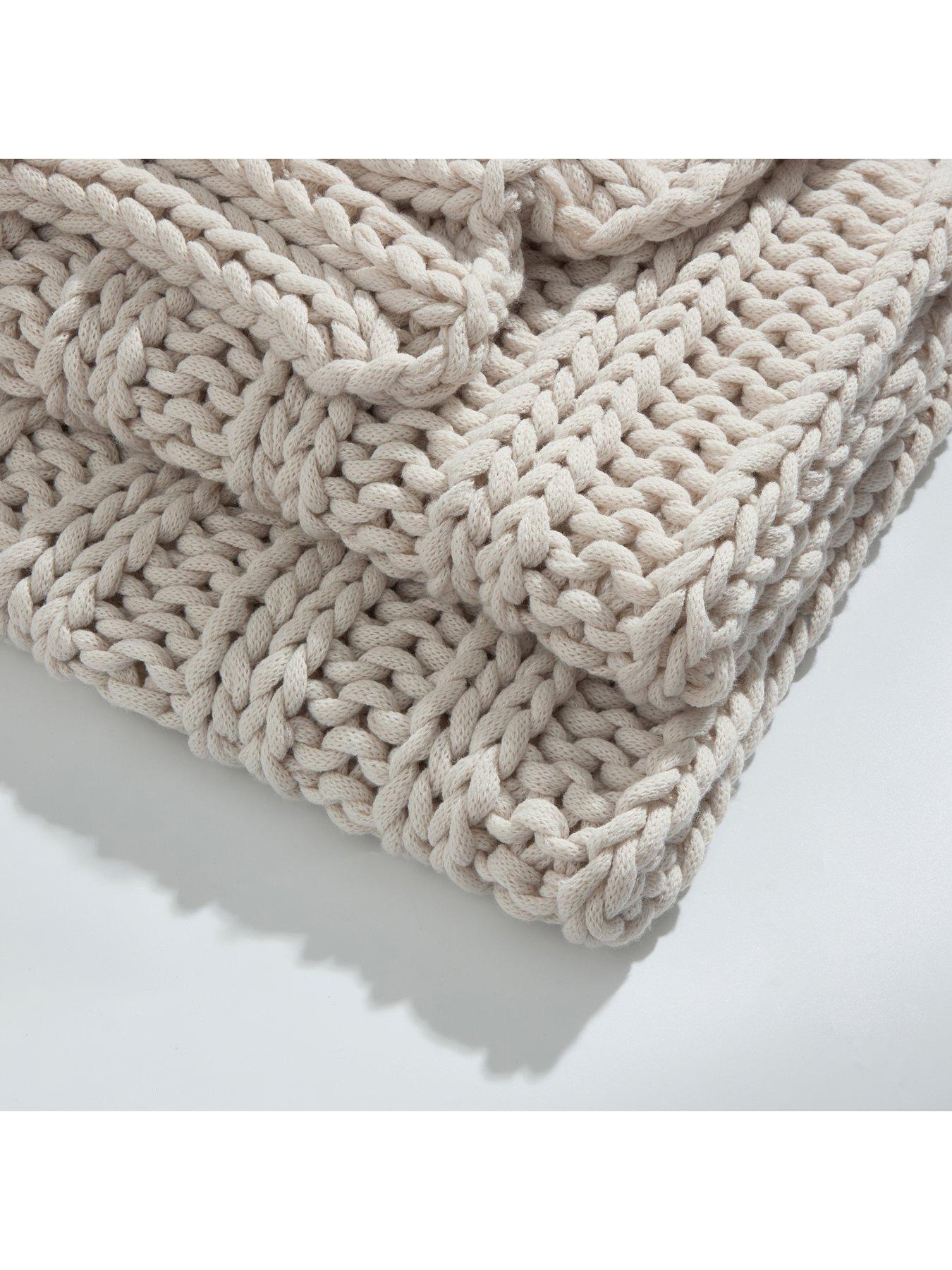 Image 3 of 4 of Dusk Montreal Chunky Natural Knit Throw