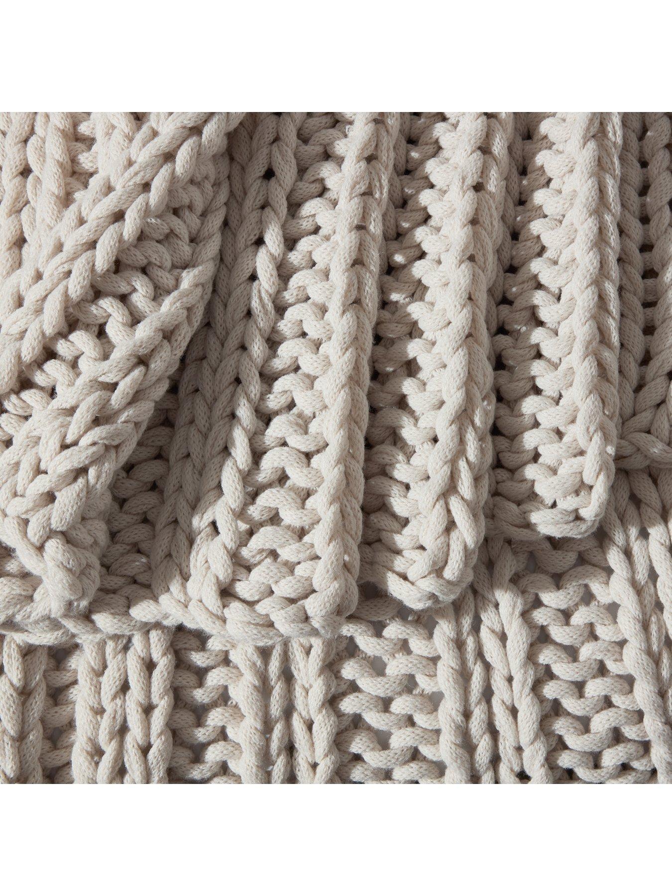 Image 4 of 4 of Dusk Montreal Chunky Natural Knit Throw