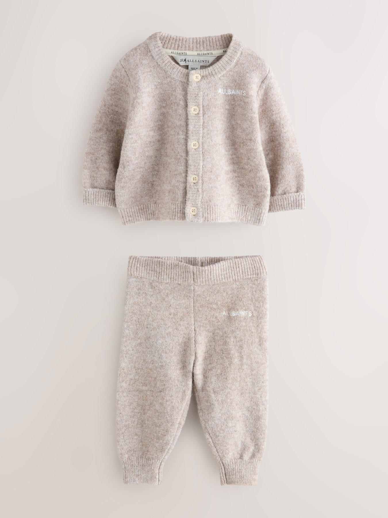 smALLSAINTS Baby Boys Button Knit Set - Beige