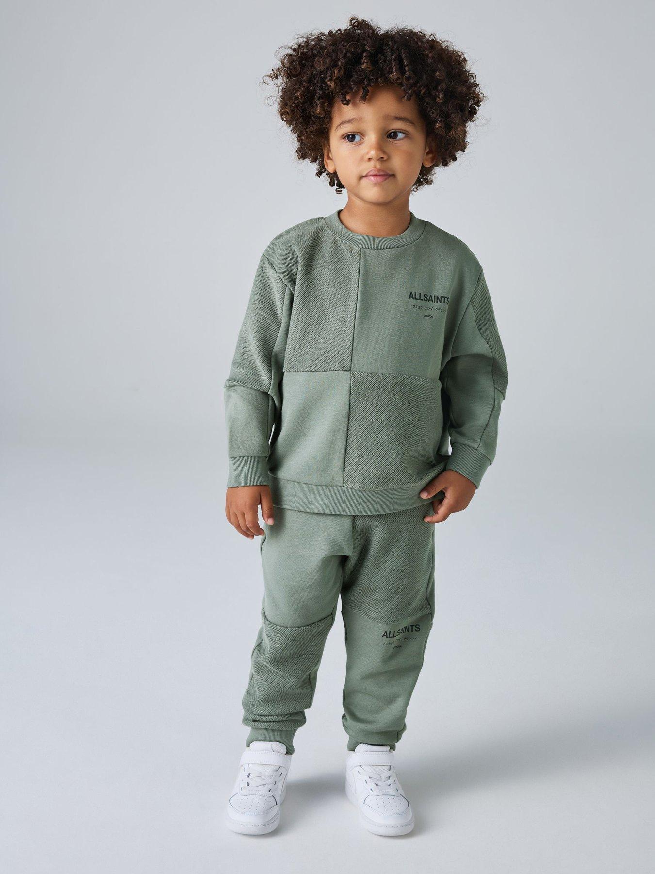 Image 1 of 7 of smALLSAINTS Younger Boys Twill Sweat Set - Green