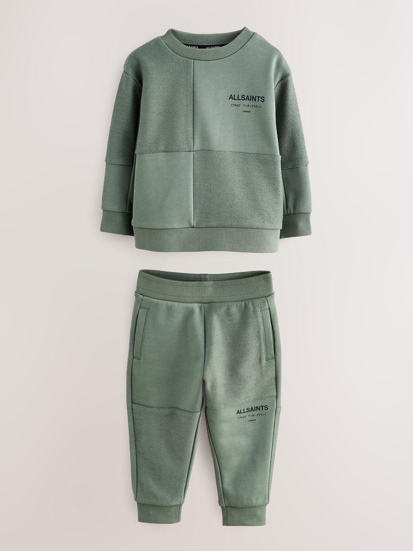 Image 2 of 7 of smALLSAINTS Younger Boys Twill Sweat Set - Green