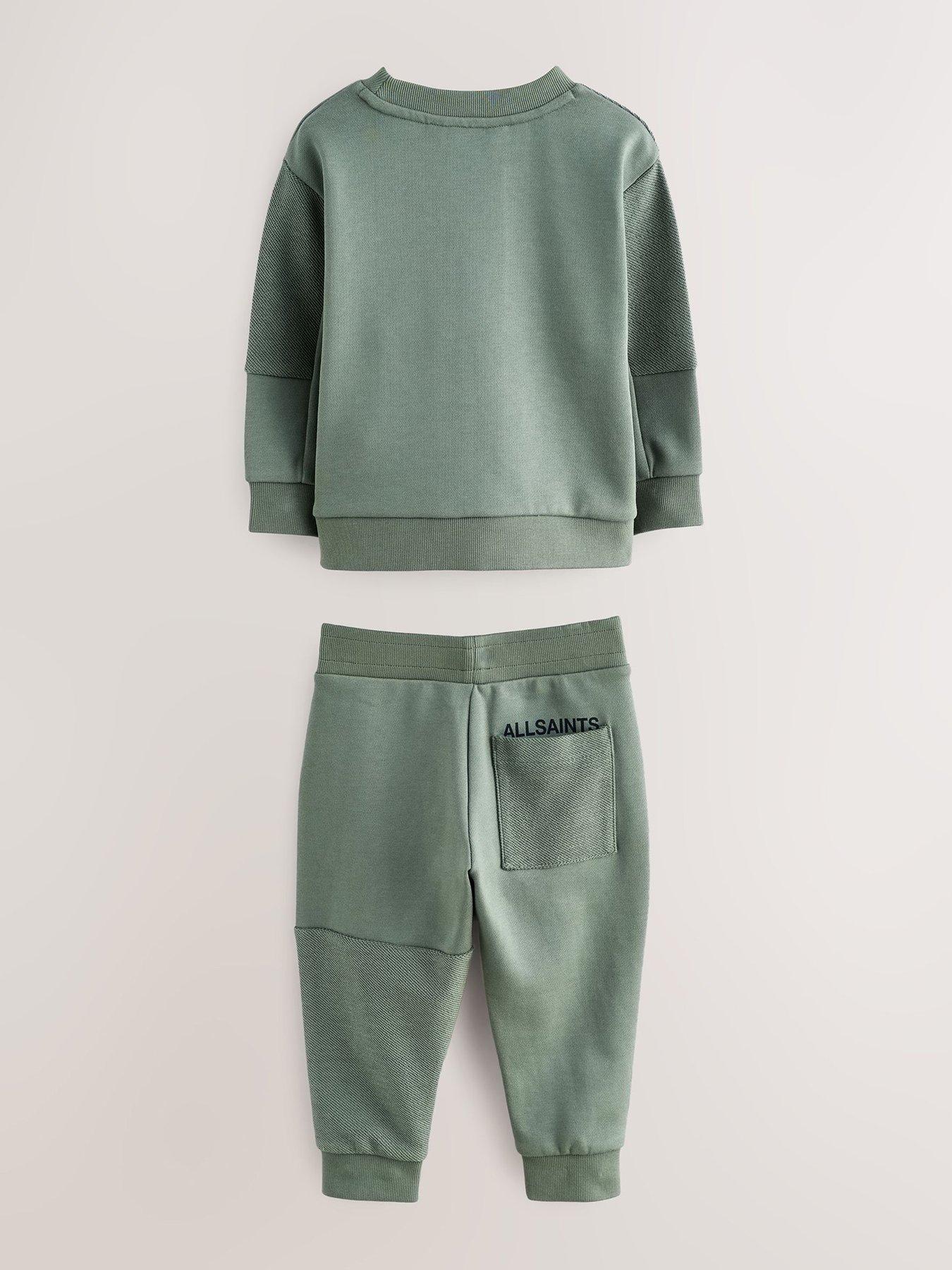 Image 3 of 7 of smALLSAINTS Younger Boys Twill Sweat Set - Green