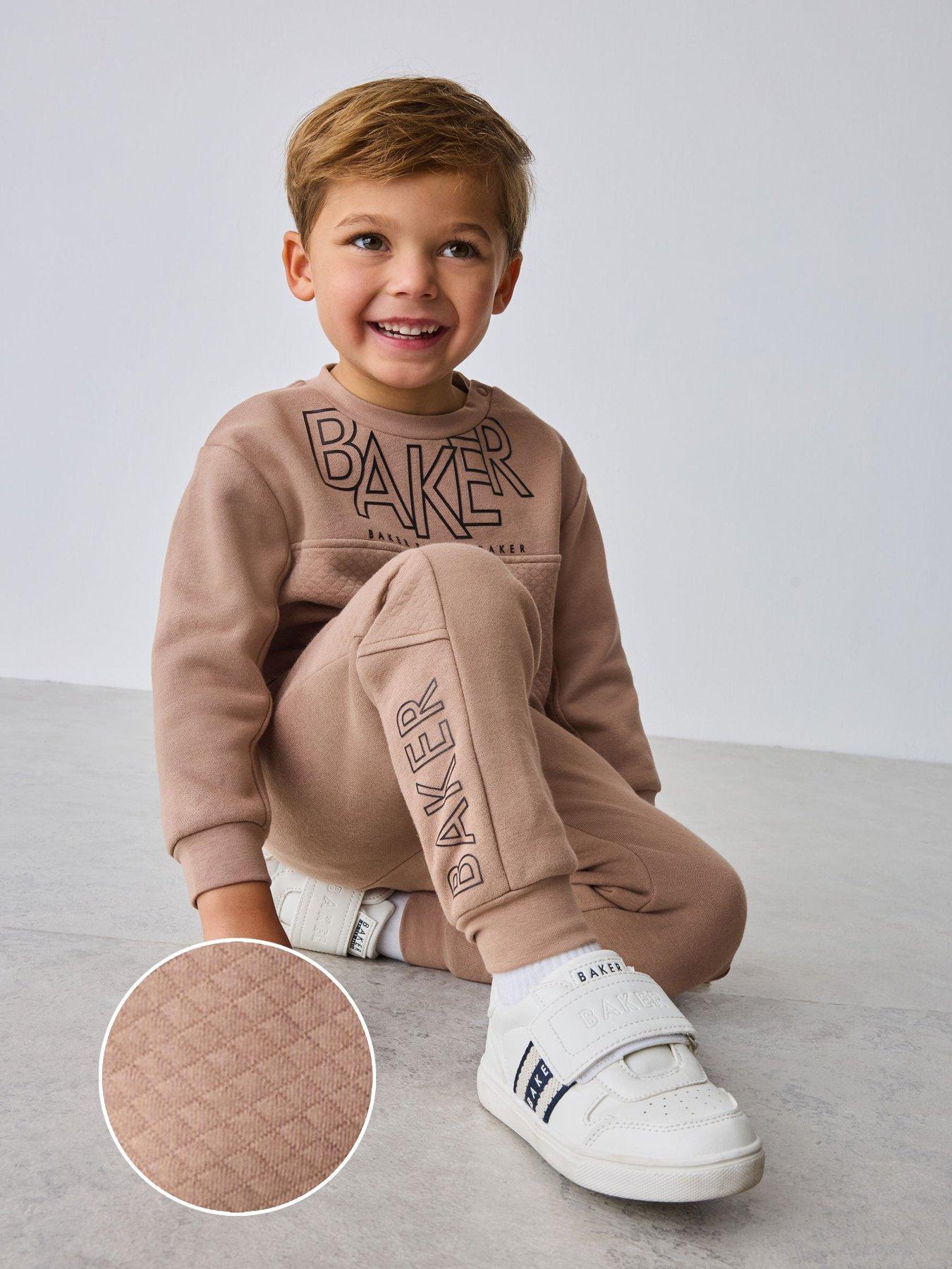 Image 3 of 6 of Ted Baker Younger Boys Sweat Top &amp; Jogger Set - Beige