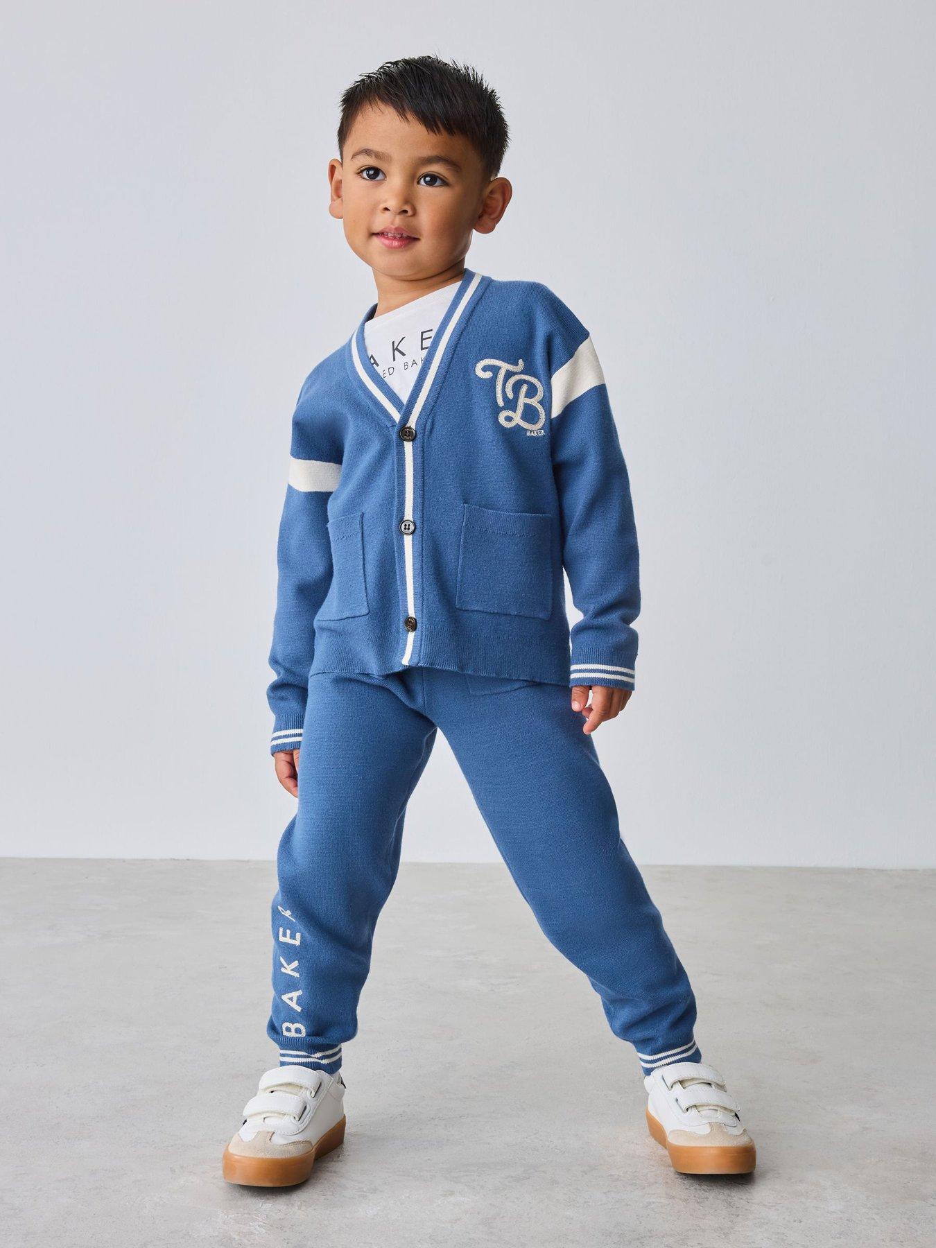 Ted Baker Younger Boys Knit Top  &  Jogger Set - Blue