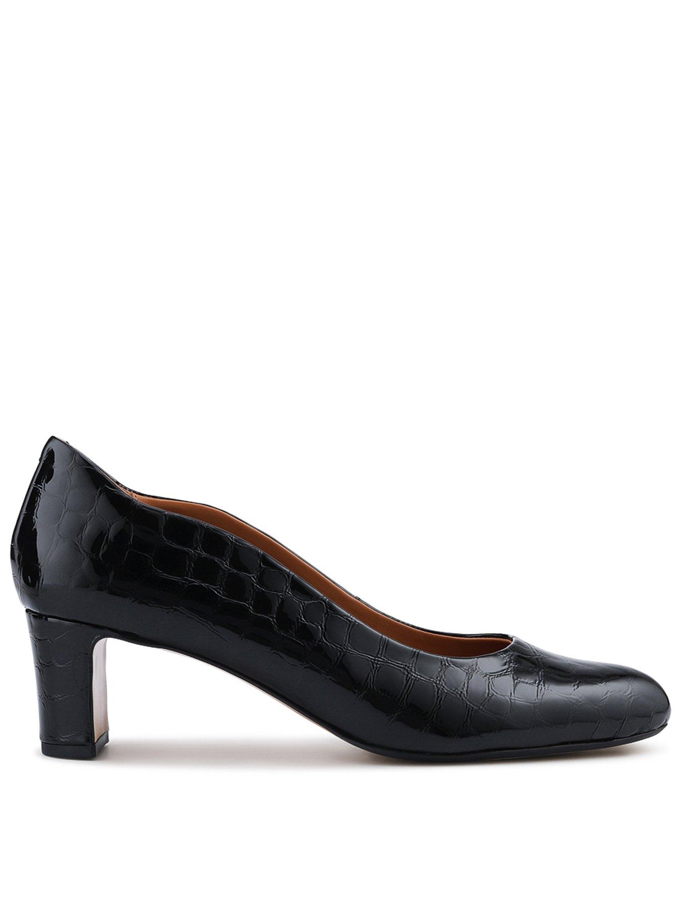 Jones Bootmaker Zoey Croc Court Shoe - Black