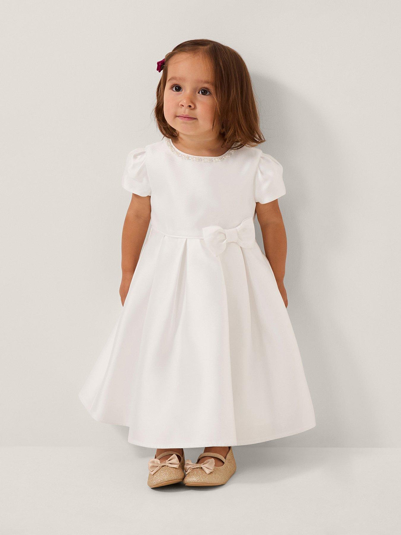 Monsoon Baby Girls Isabella Bow Dress - Ivory