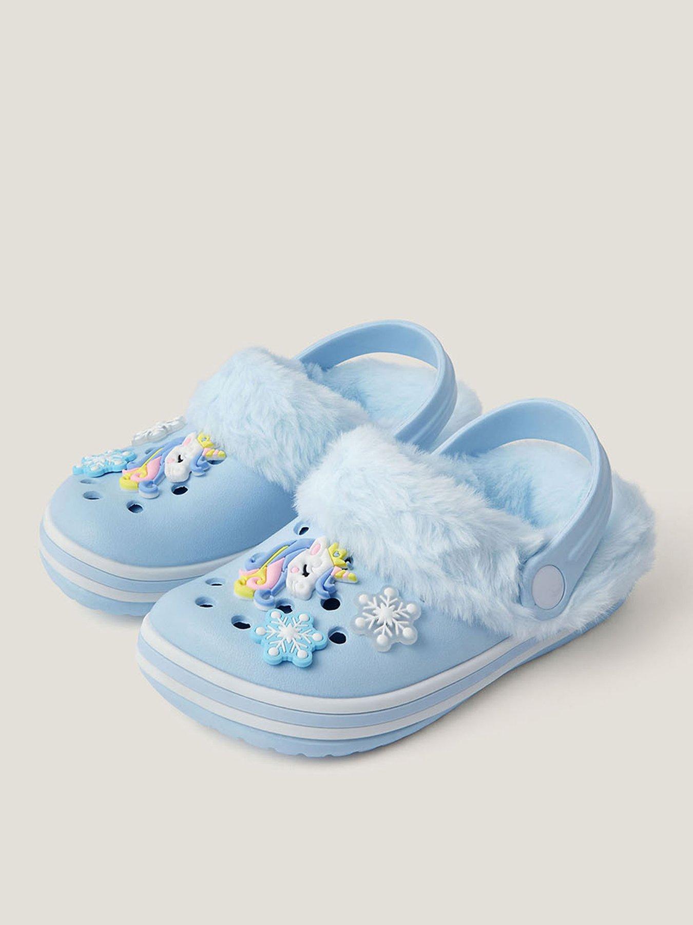 Monsoon Girls Fluffy Icy Unicorn Sling Back Shoe - Blue