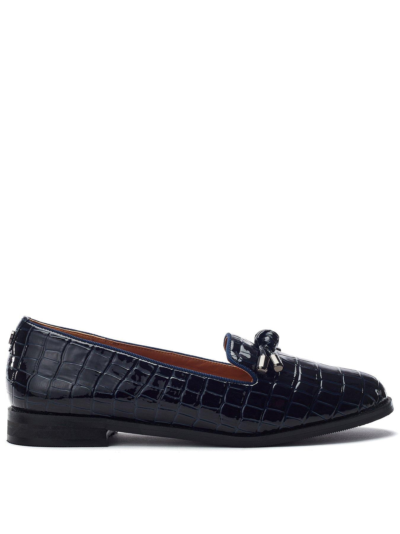 Moda In Pelle Fillipa Patent Loafer, Navy, Size 4, Women