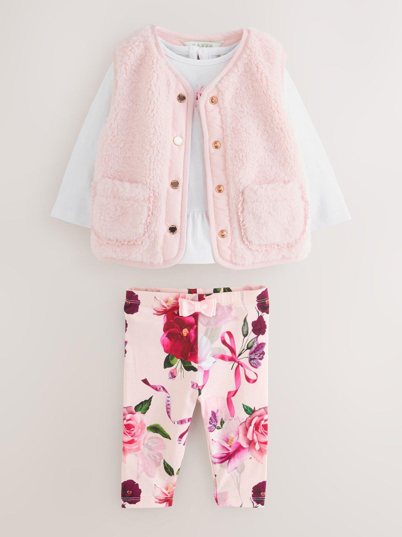 Ted Baker Baby Girls 3 Pack Top  &  Legging Set - Pink