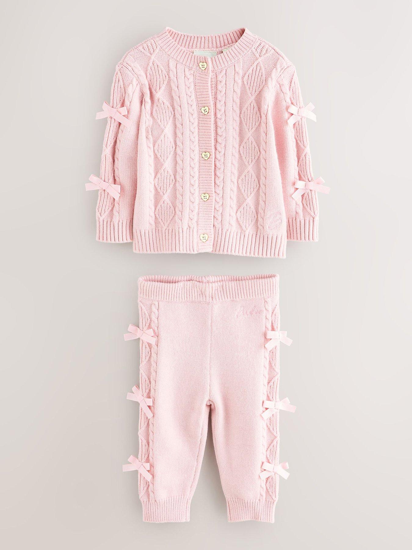 Image 1 of 6 of Ted Baker Baby Girls Knit Jumper &amp; Legging Set - Pink