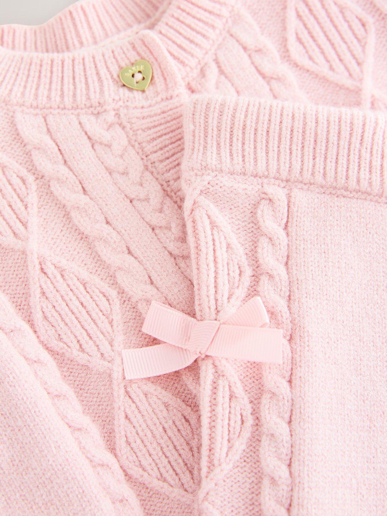 Image 6 of 6 of Ted Baker Baby Girls Knit Jumper &amp; Legging Set - Pink