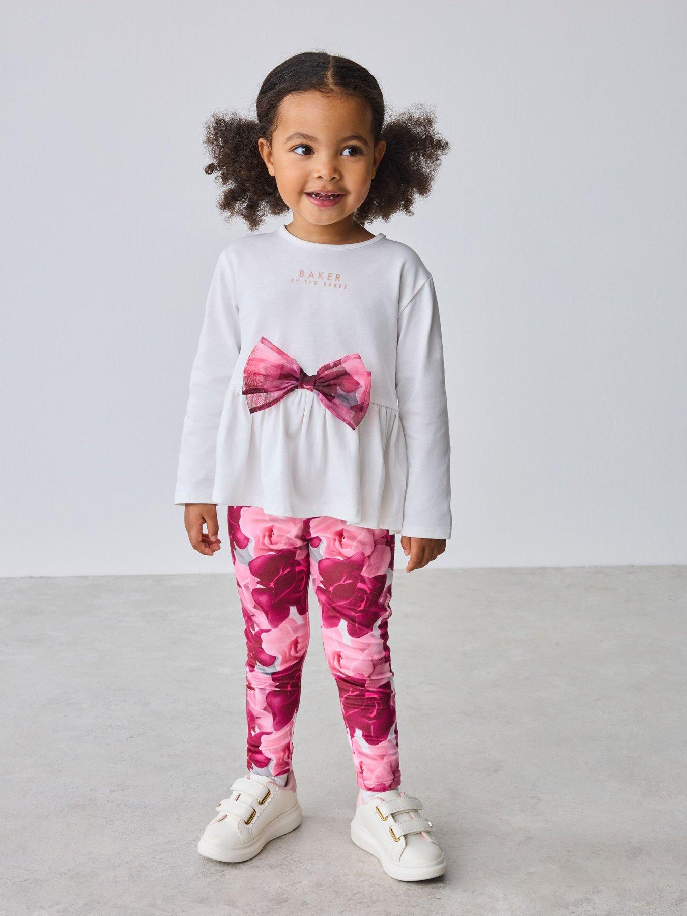 Ted Baker Younger Girls Bow Top  &  Legging Set - Red