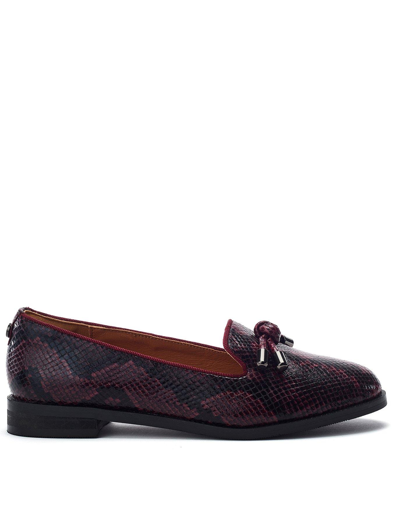 Moda In Pelle Fillipa Loafer - Burgundy Snake Print