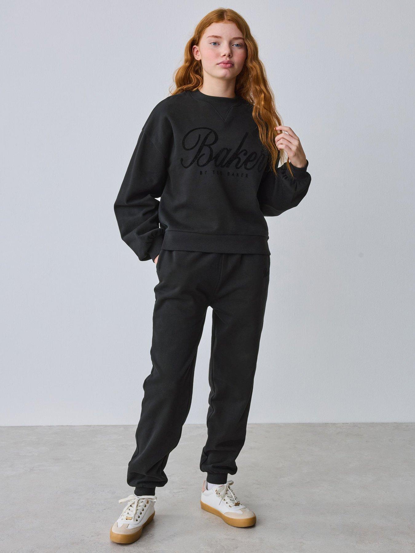 Image 1 of 6 of Ted Baker Older Girls Logo Sweat Set - Black