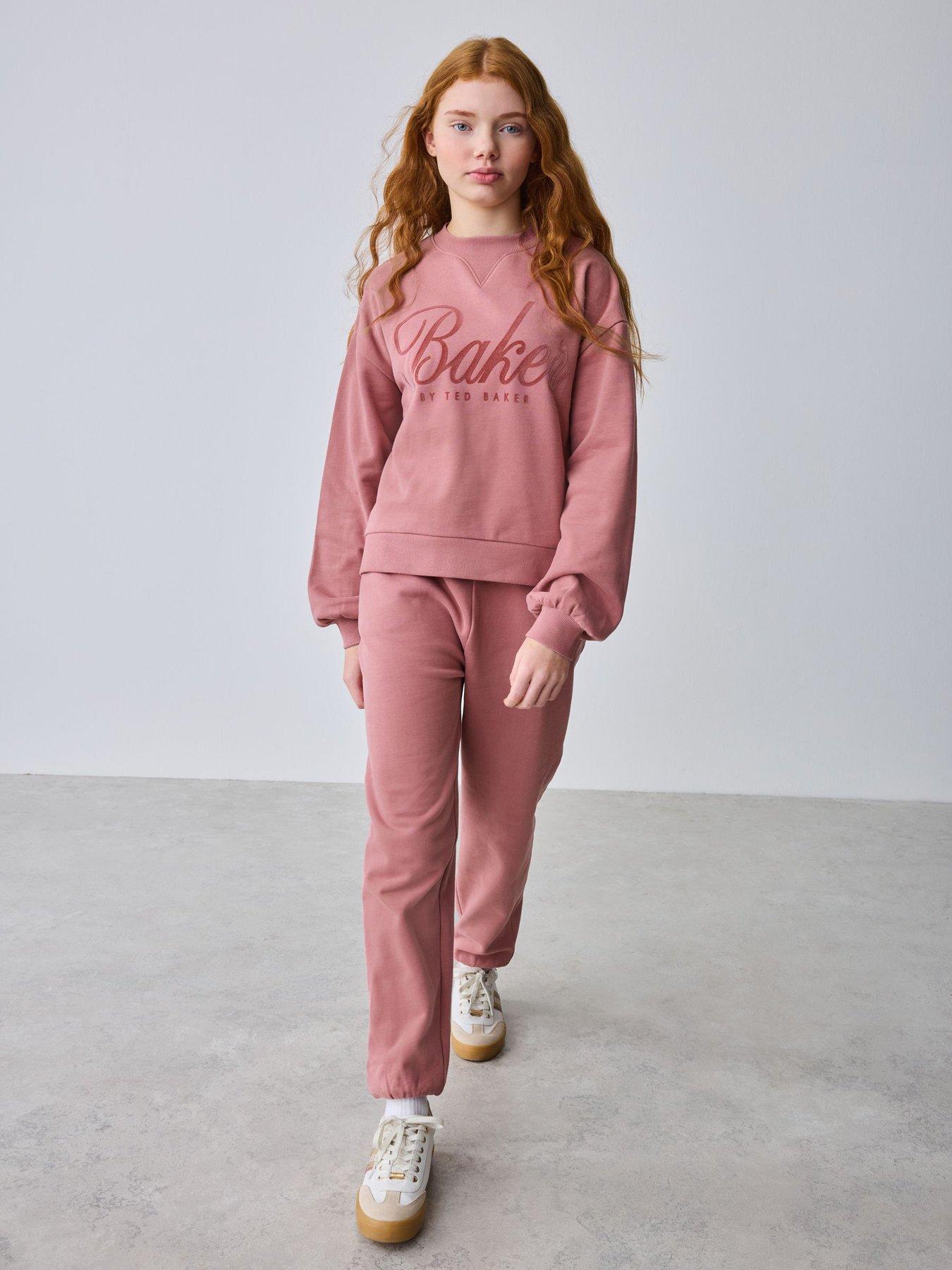 Image 1 of 6 of Ted Baker Older Girls Logo Sweat Set - Pink