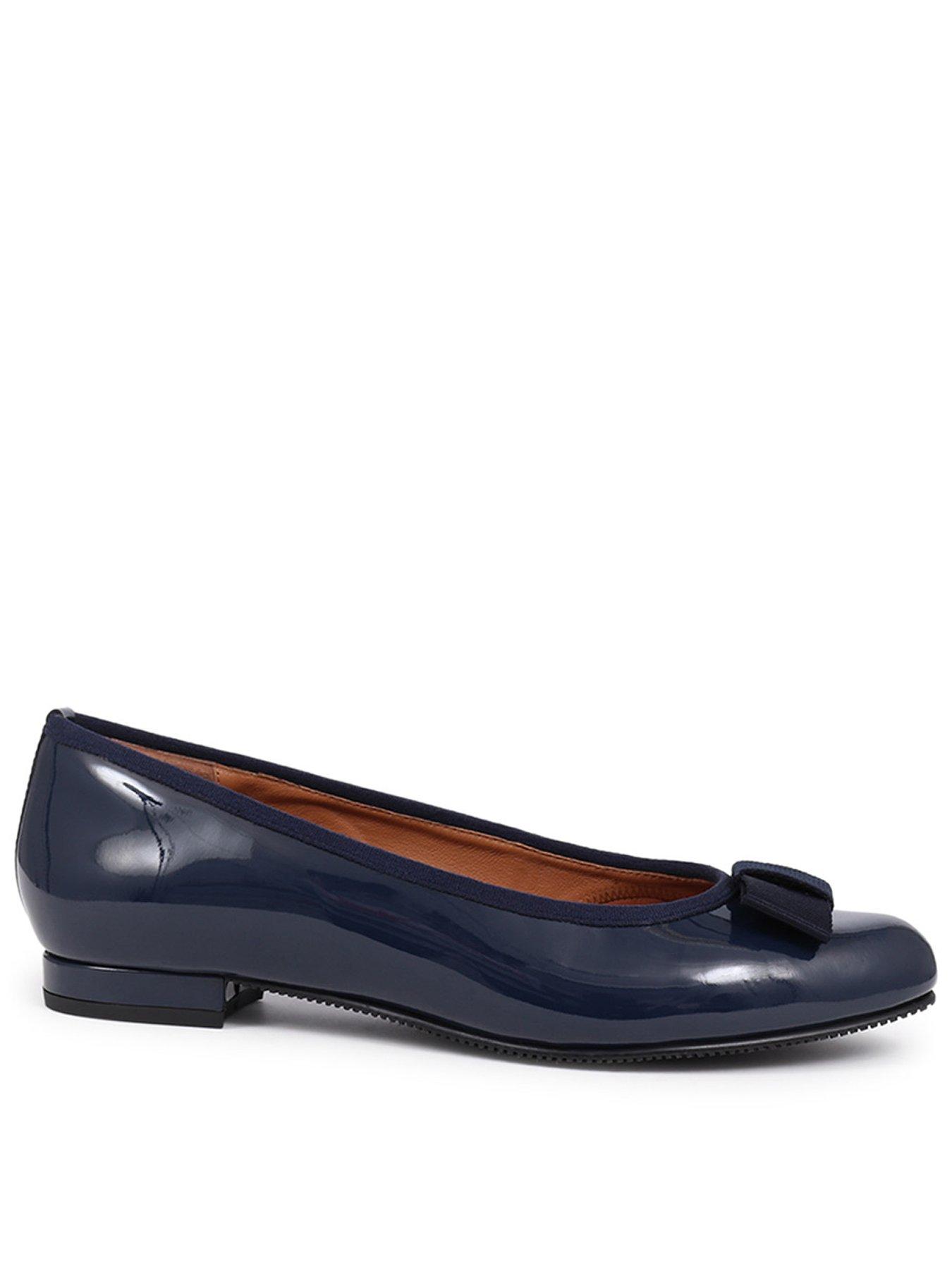 Jones Bootmaker Soleil Wide Fit Patent Ballerina - Navy