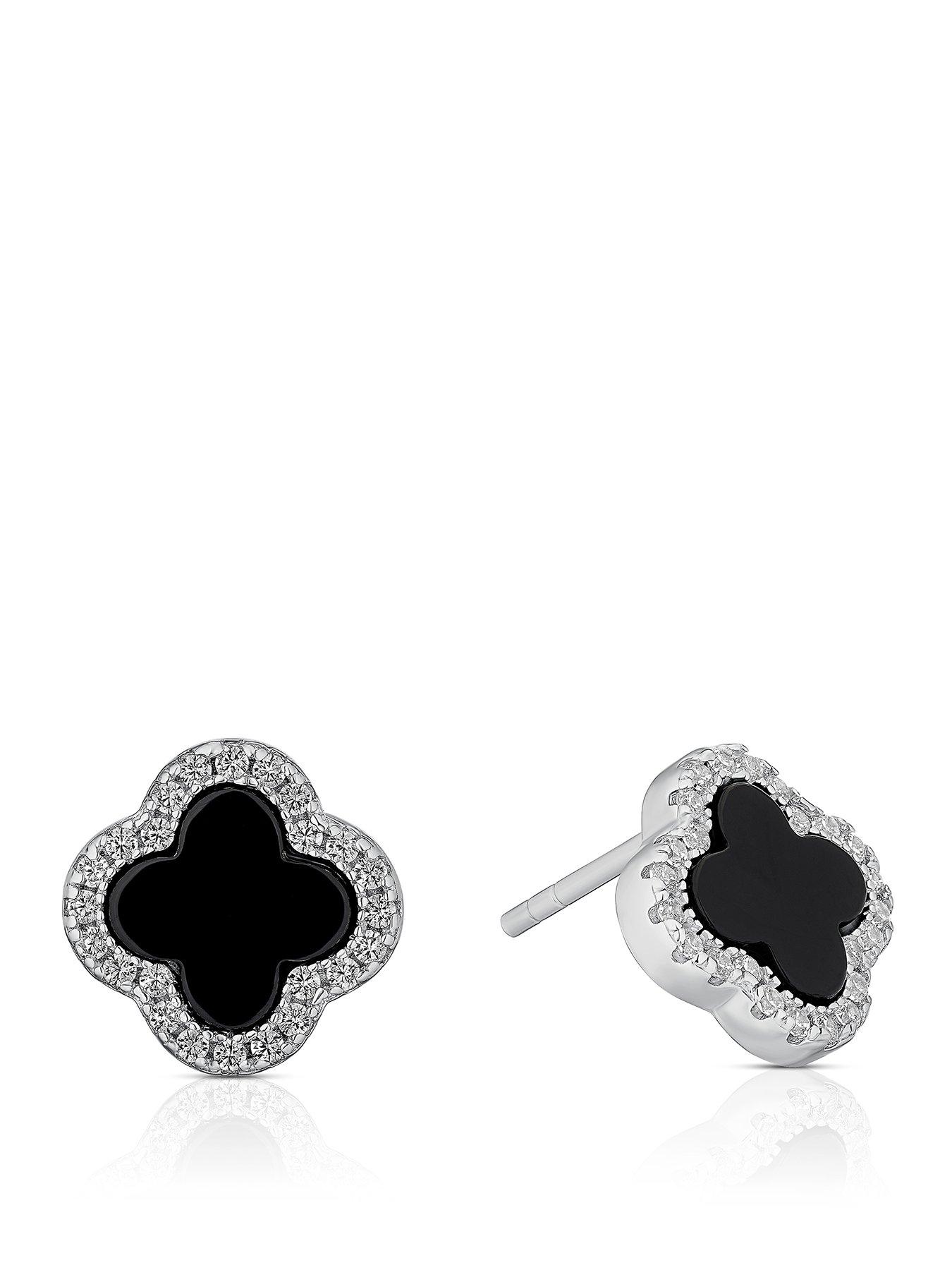 H. Samuel Black Clover CZ Stud Earrings