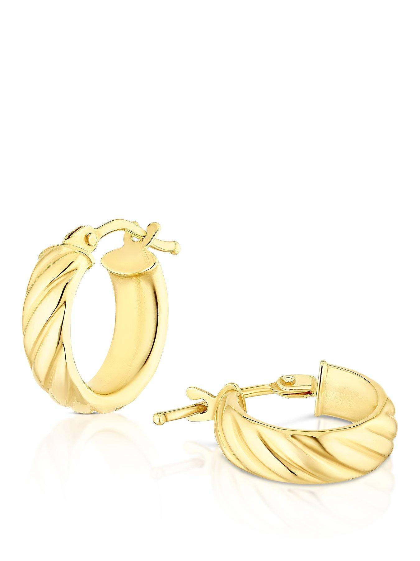 Ernest Jones 9ct Gold Twist Huggie 8mm - One Colour