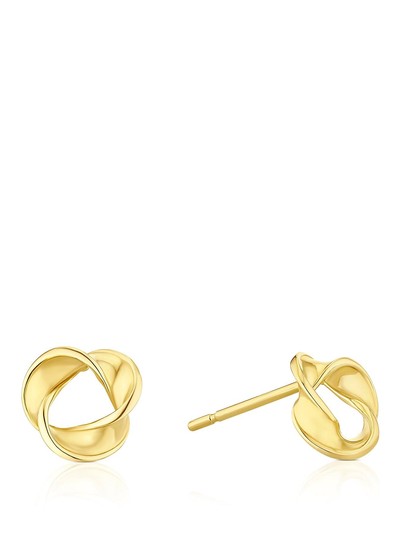 Ernest Jones 9Ct Gold Twist Studs - One Colour