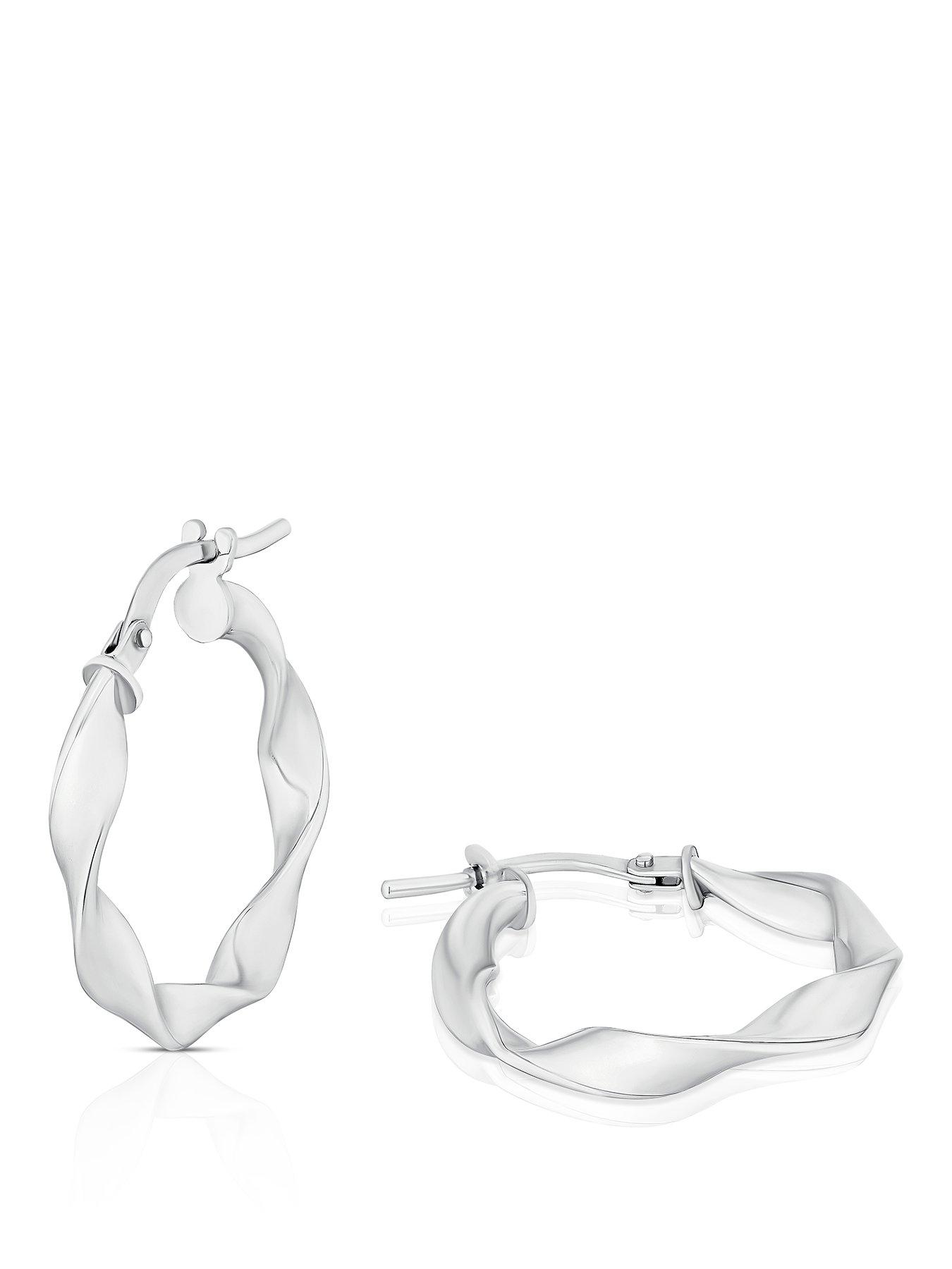 Ernest Jones Ster Sil Rhod Wave Hps, One Colour, Women