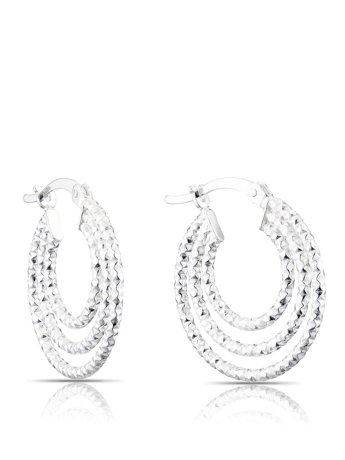 ernest-jones-sterling-silver-diamond-cut-multi-layer-hoop-earrings