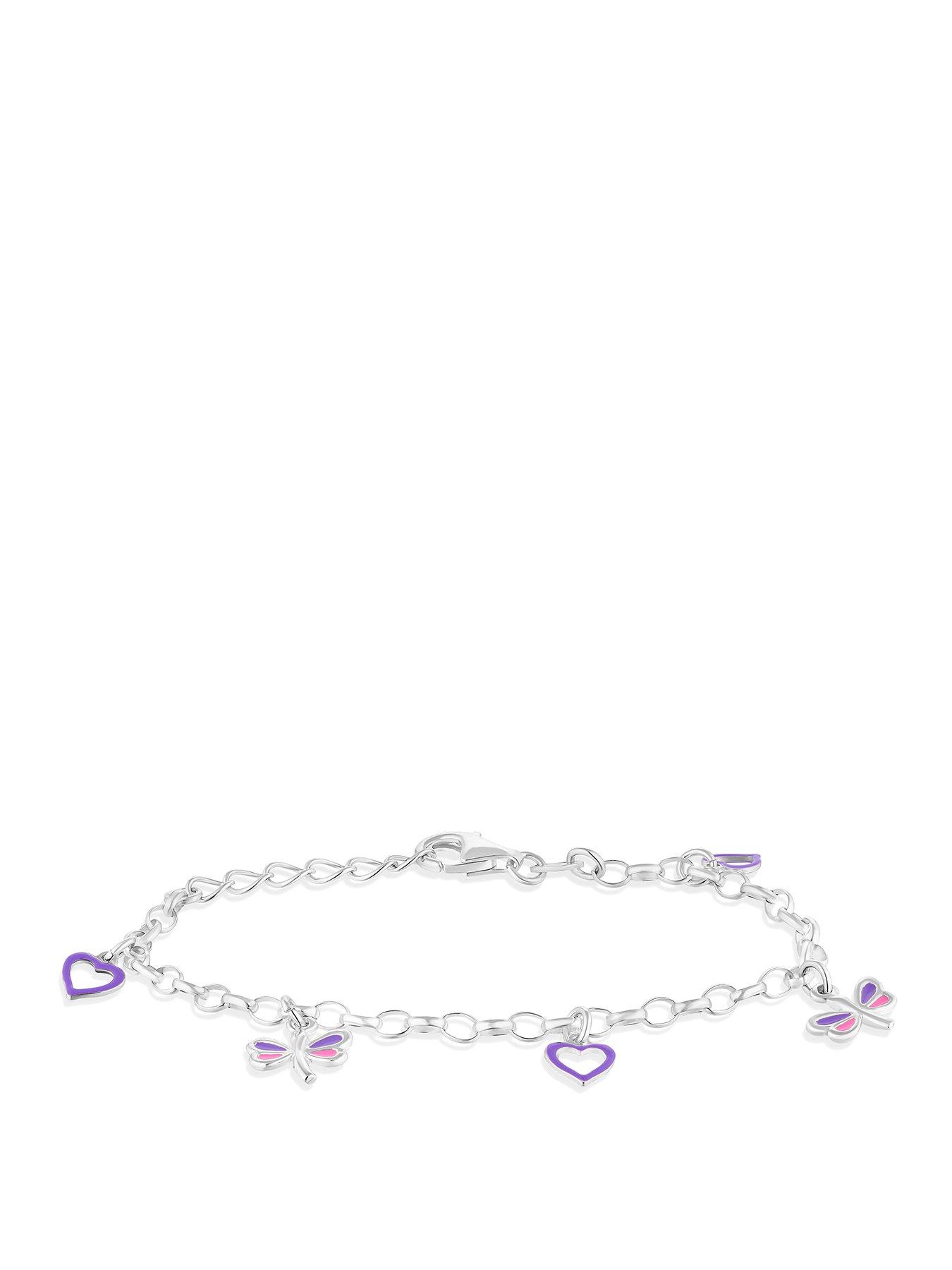 H. Samuel Sterling Silver Kid's Butterfly Heart Bracelet