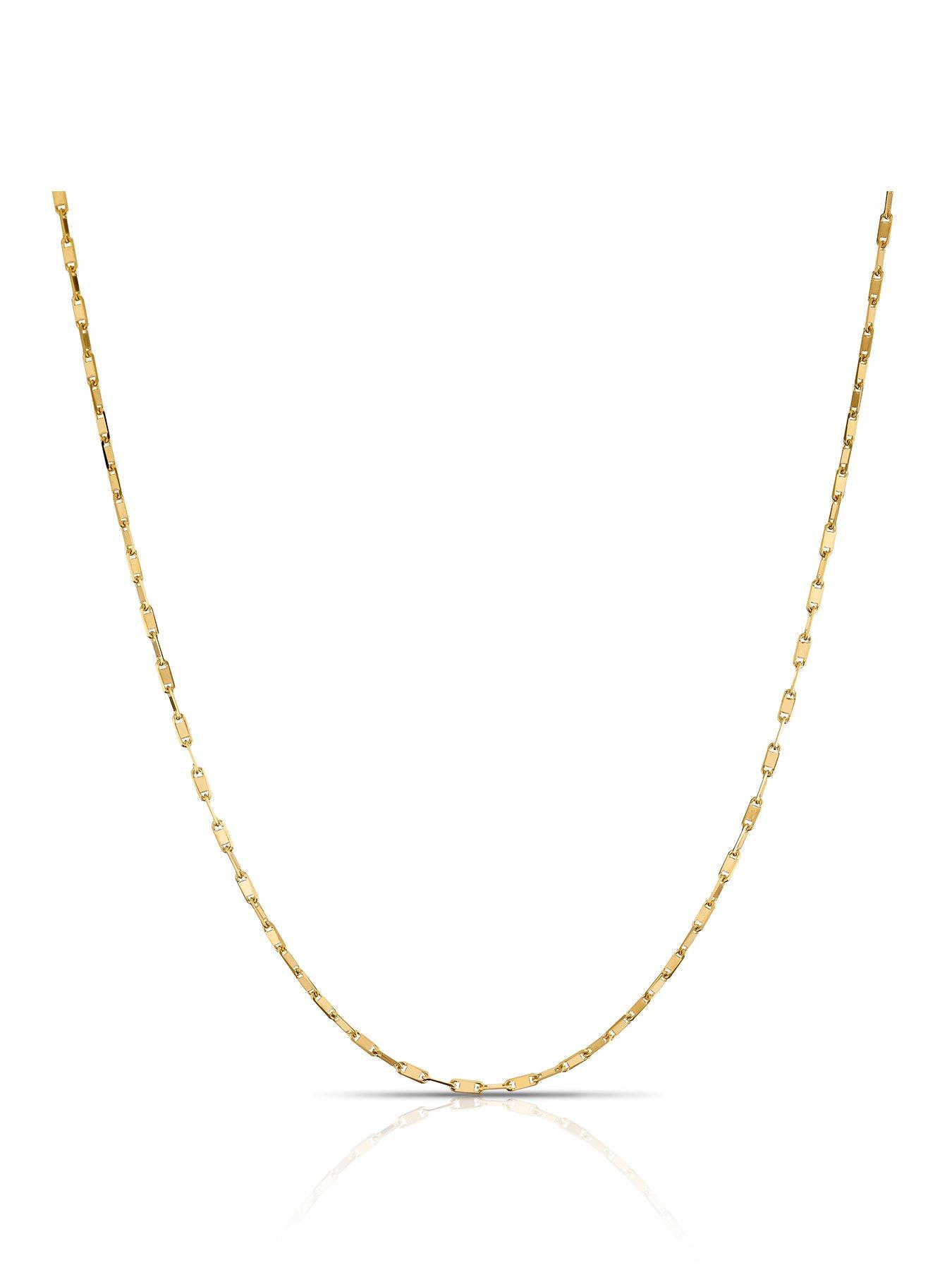 H. Samuel 9ct Gold Rectangular Link Chain 18" Necklace