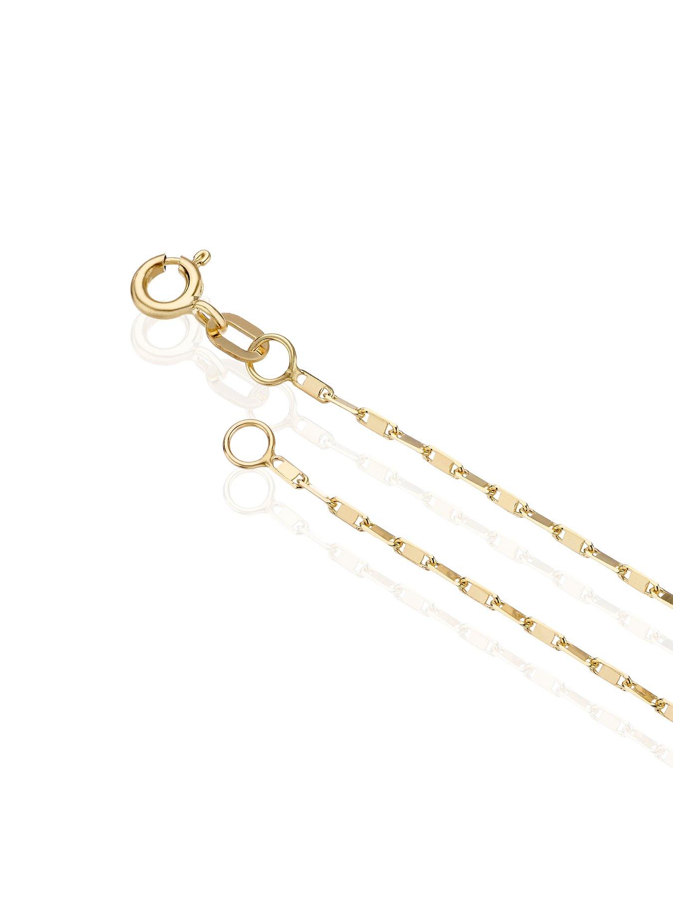 H. Samuel 9ct Gold Rectangular Link Chain 18