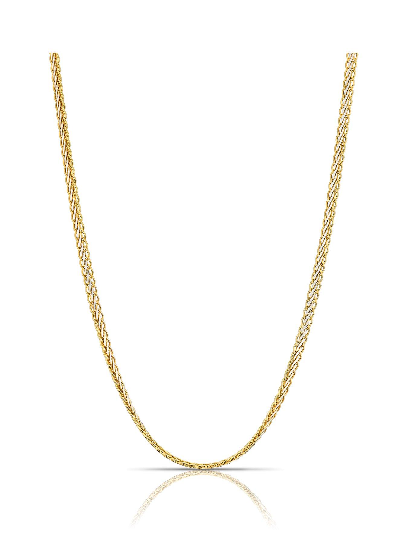 H. Samuel Sterling silver Gold plated Woven Chain 16" - One Colour