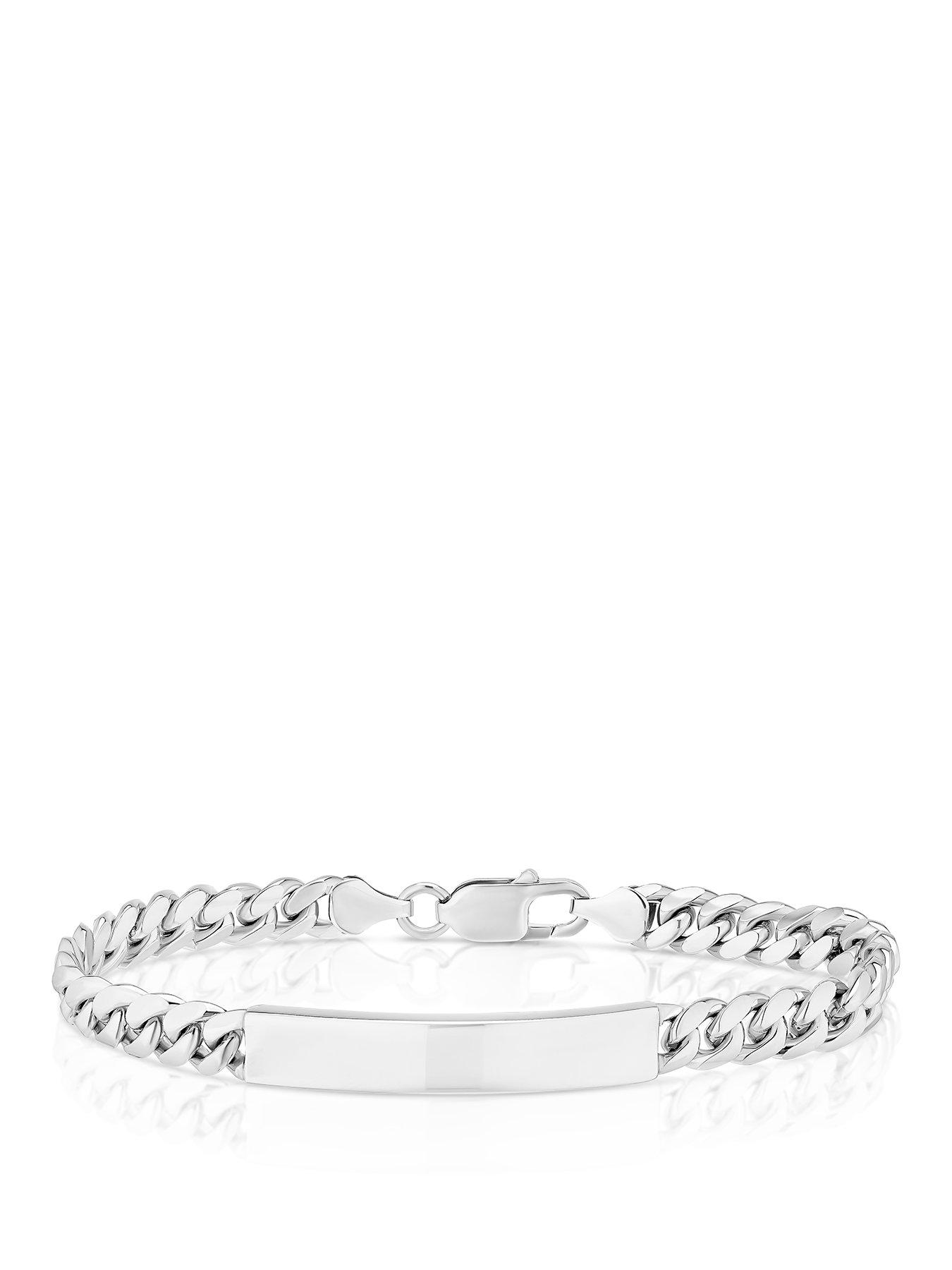 Ernest Jones Silver ID Curb Bracelet 8"