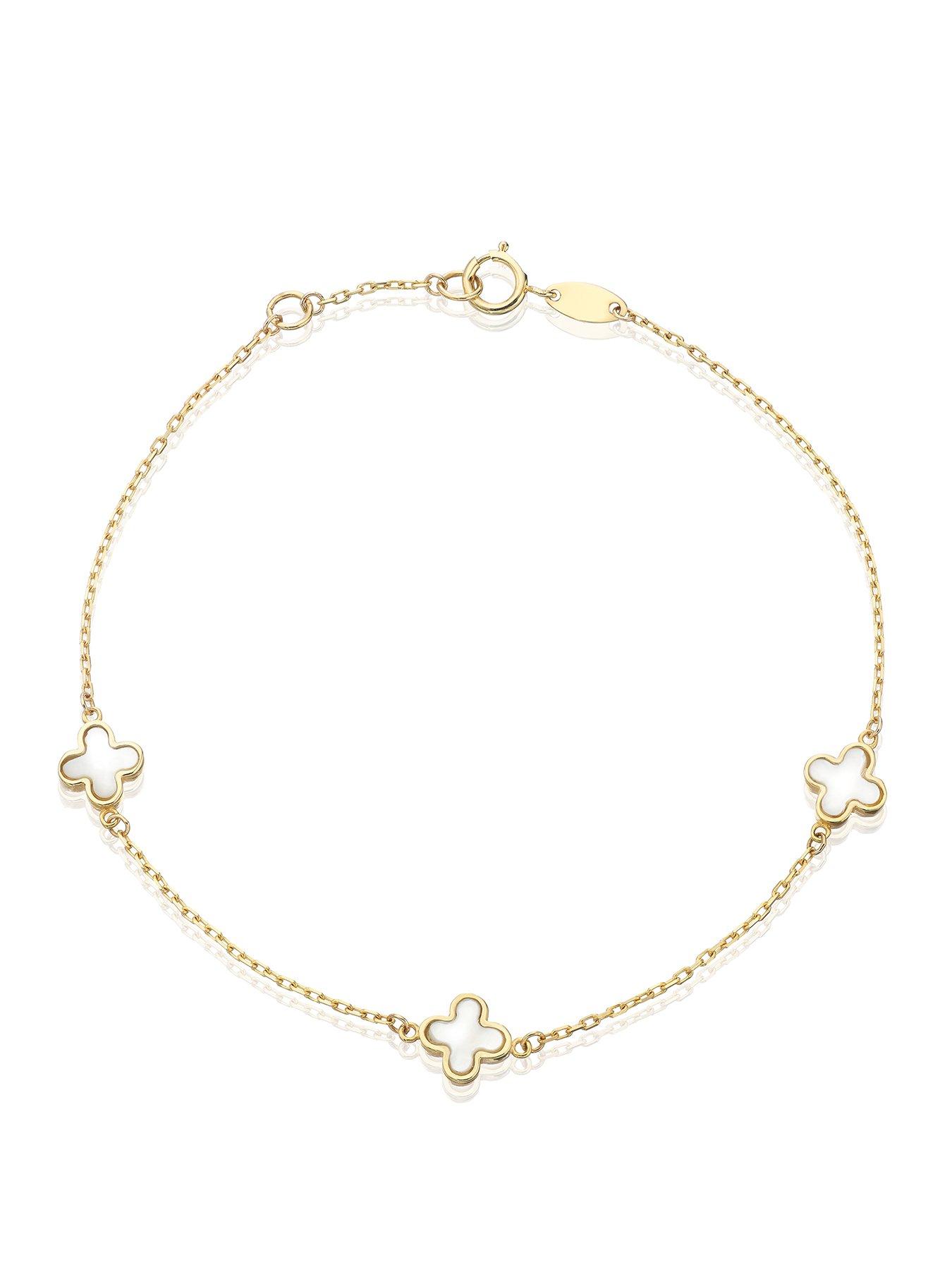 H. Samuel 9ct Yellow Gold Mother Of Pearl Petal Bracelet