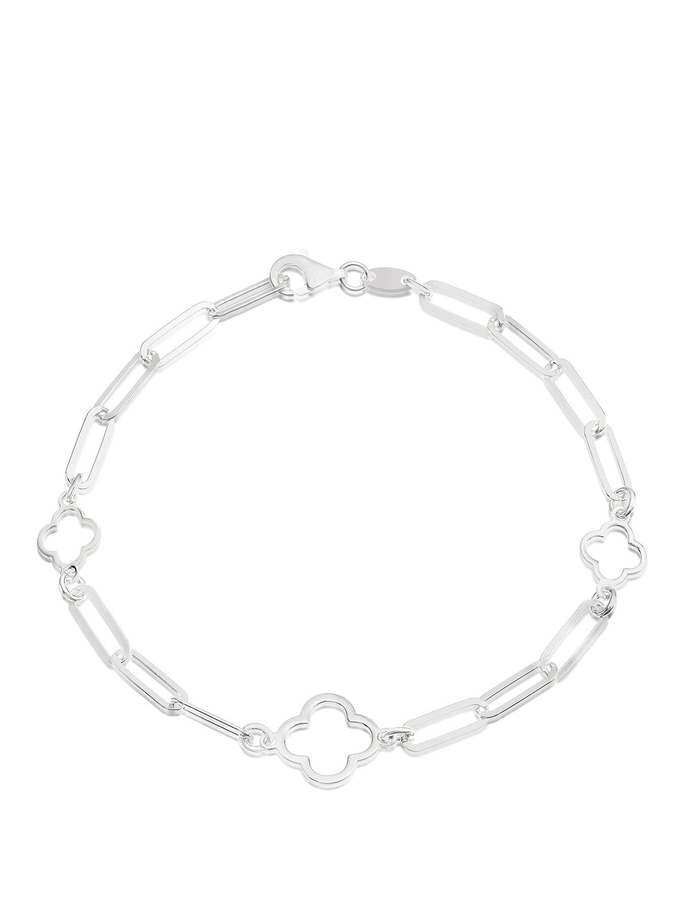 H. Samuel Sterling Silver Clover Bracelet - One Colour