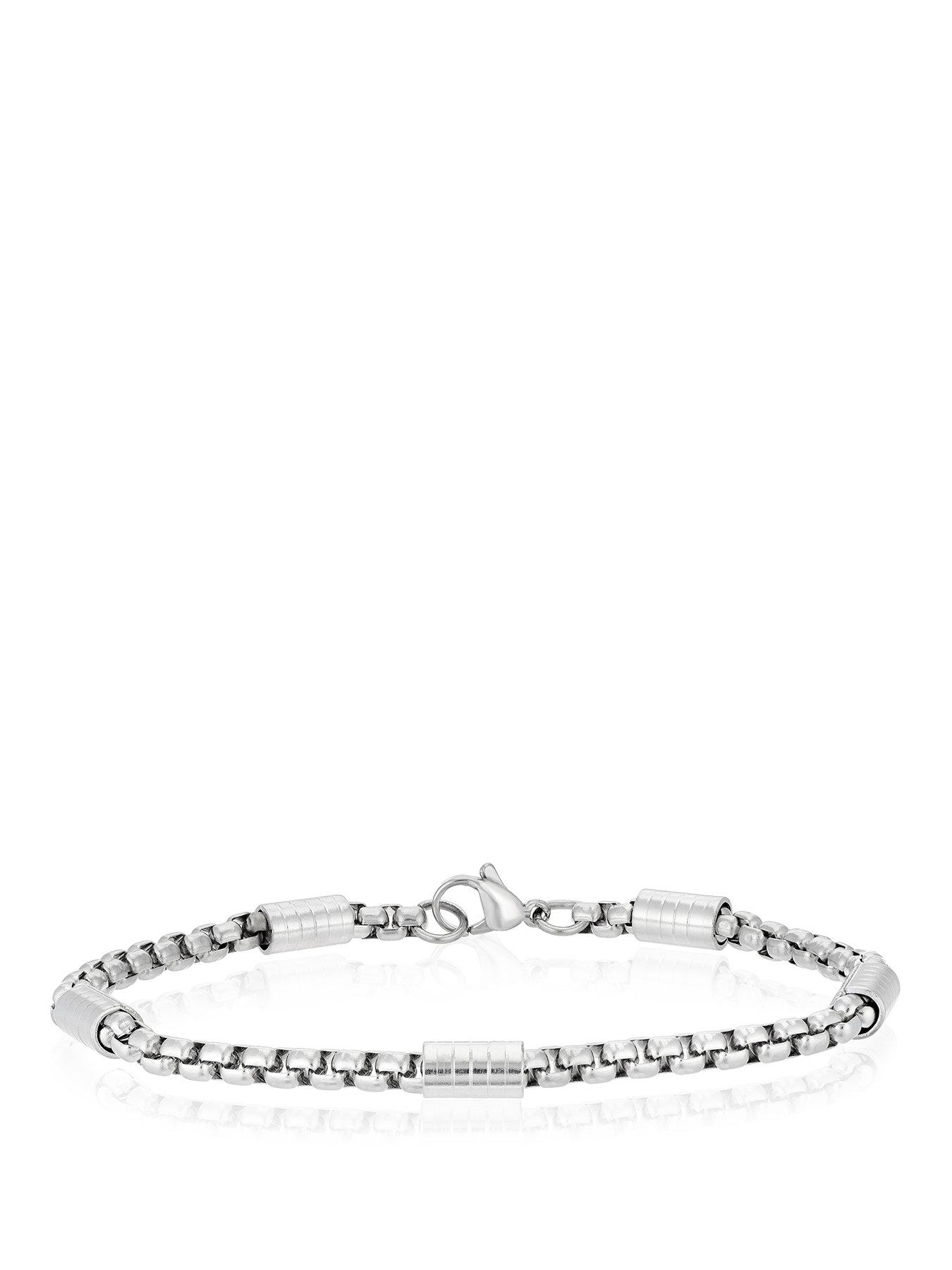 H. Samuel Men's Stainless Steel Bar Station Bracelet