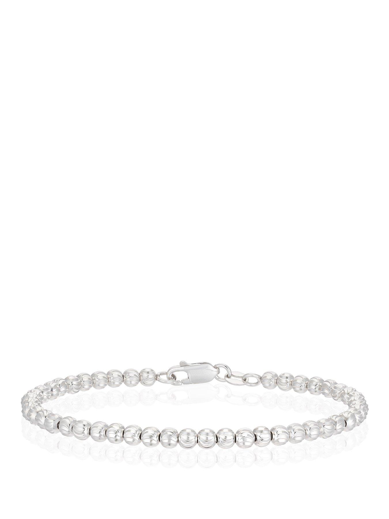Ernest Jones Silver Dia Cut Ball Bracelet