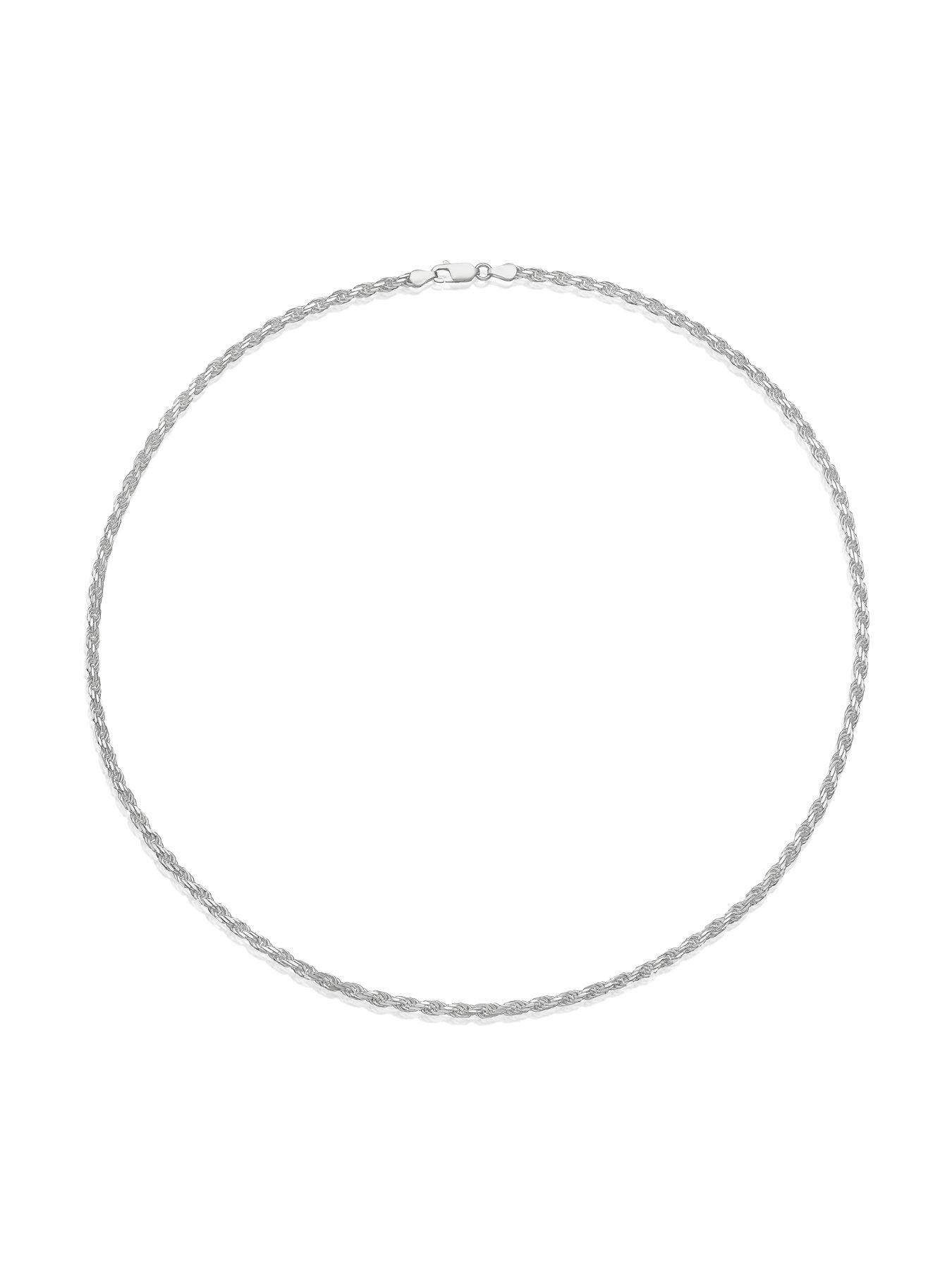 Image 2 of 3 of Ernest Jones Sterling Silver 22" Rope Chain Necklace